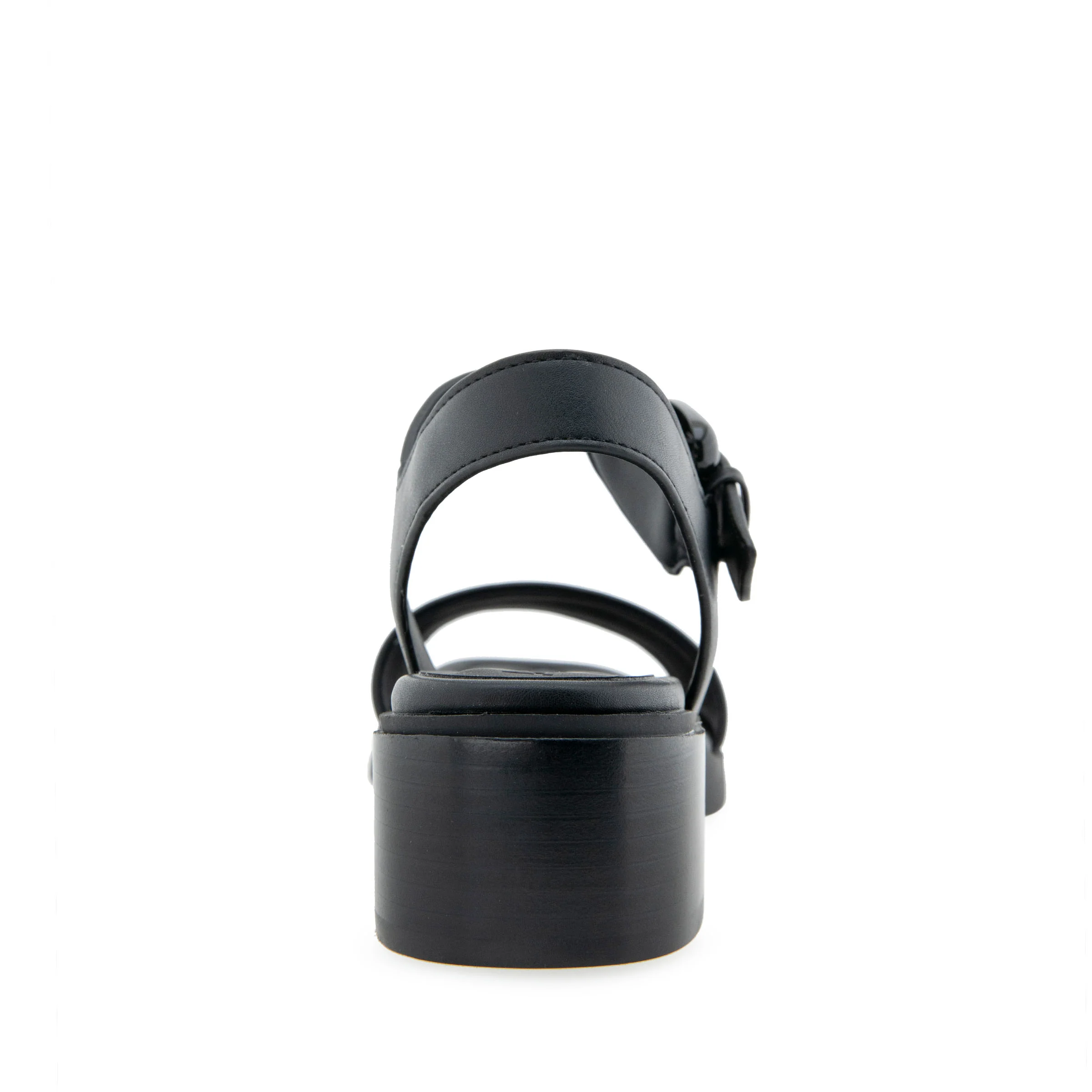 Dorian Sandal Block Heel | Black Faux Leather - Image 4