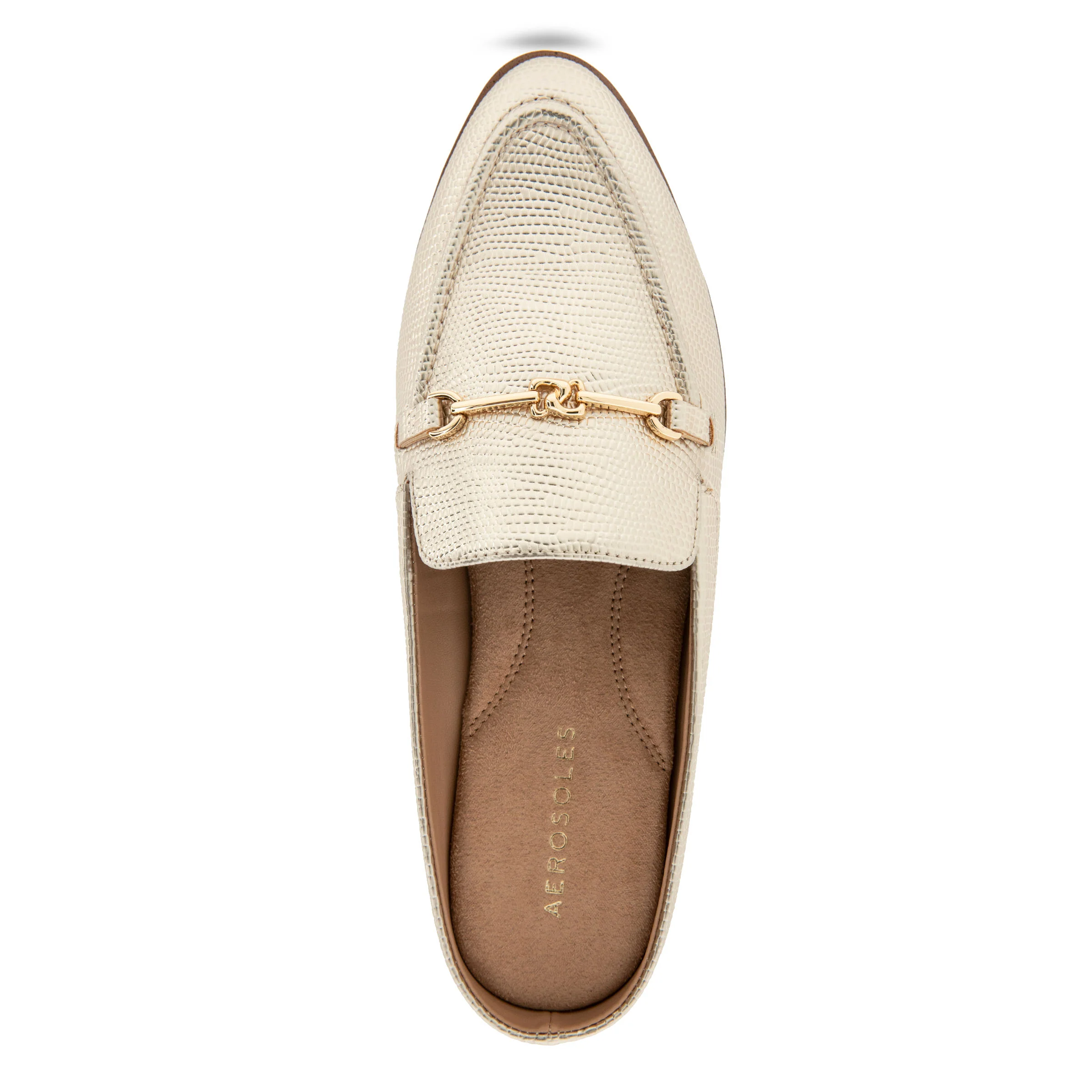 Erik Tailored Mule | Gold Metallic Lizard Embossed Faux Leather - Image 3