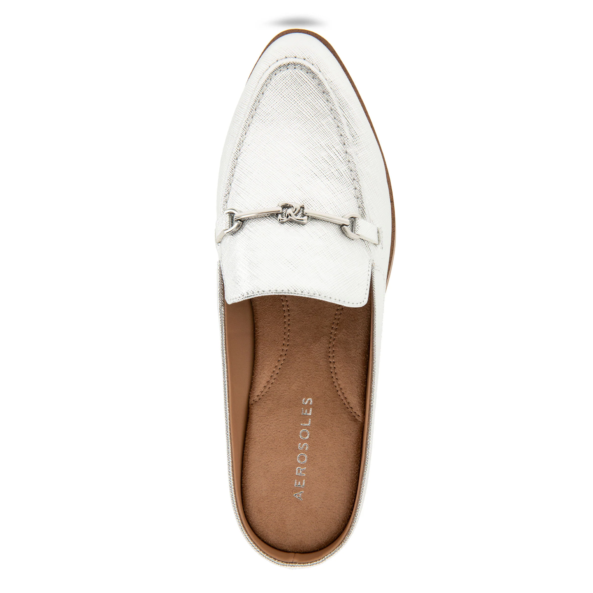 Erik Tailored Mule | Silver Metallic Textured Faux Leather - Image 3
