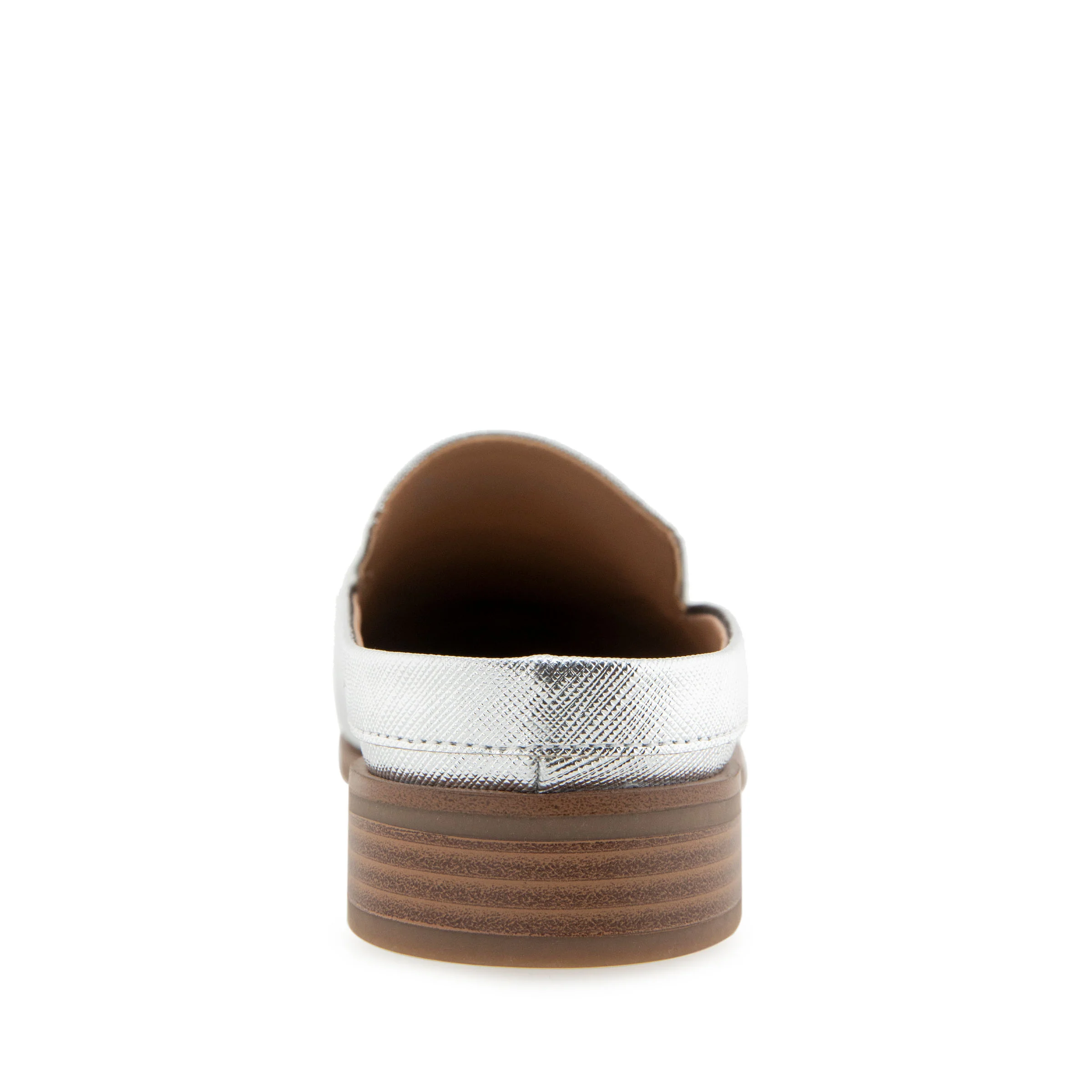 Erik Tailored Mule | Silver Metallic Textured Faux Leather - Image 4