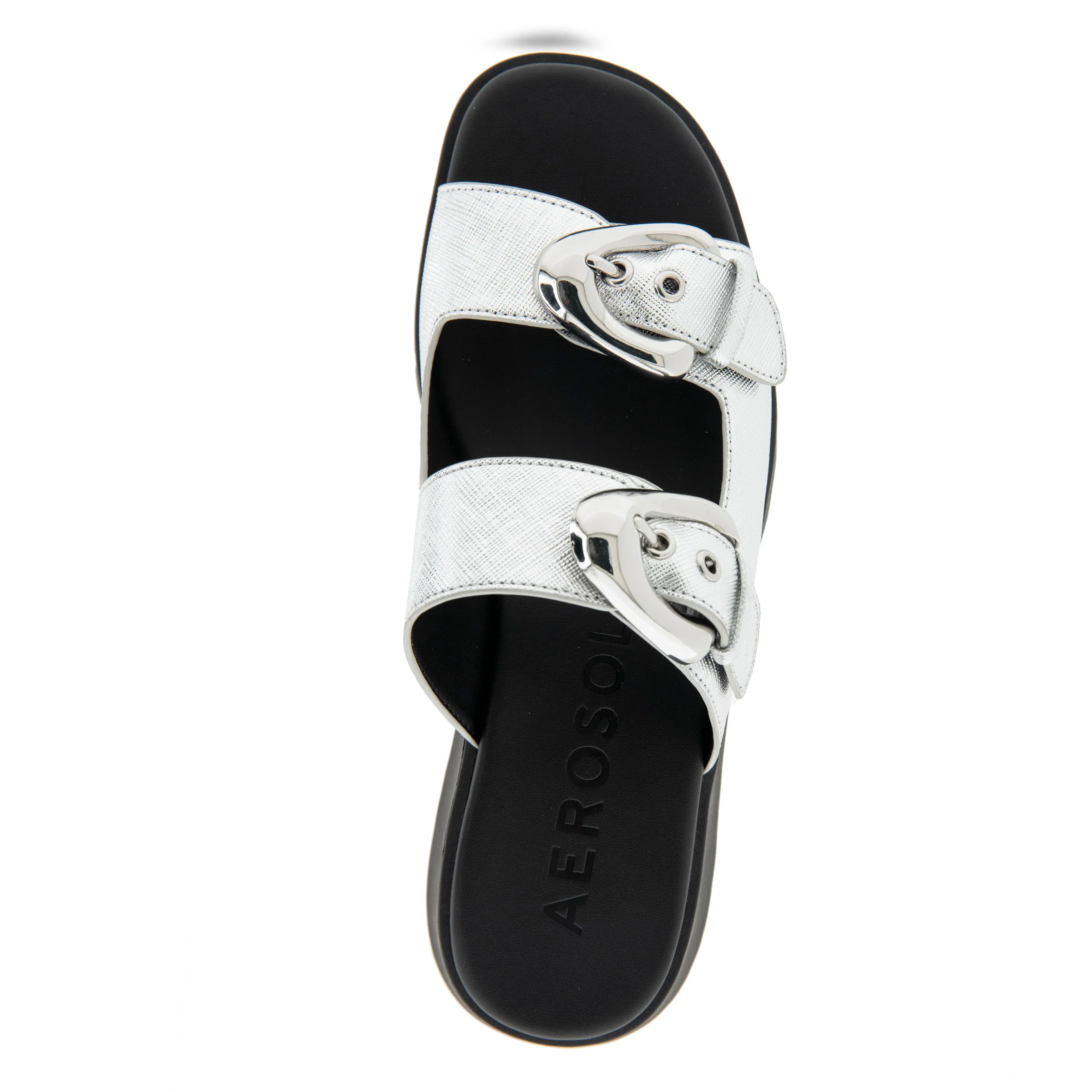 Faith Sandal Sport | Silver Metallic Textured Faux Leather - Image 3