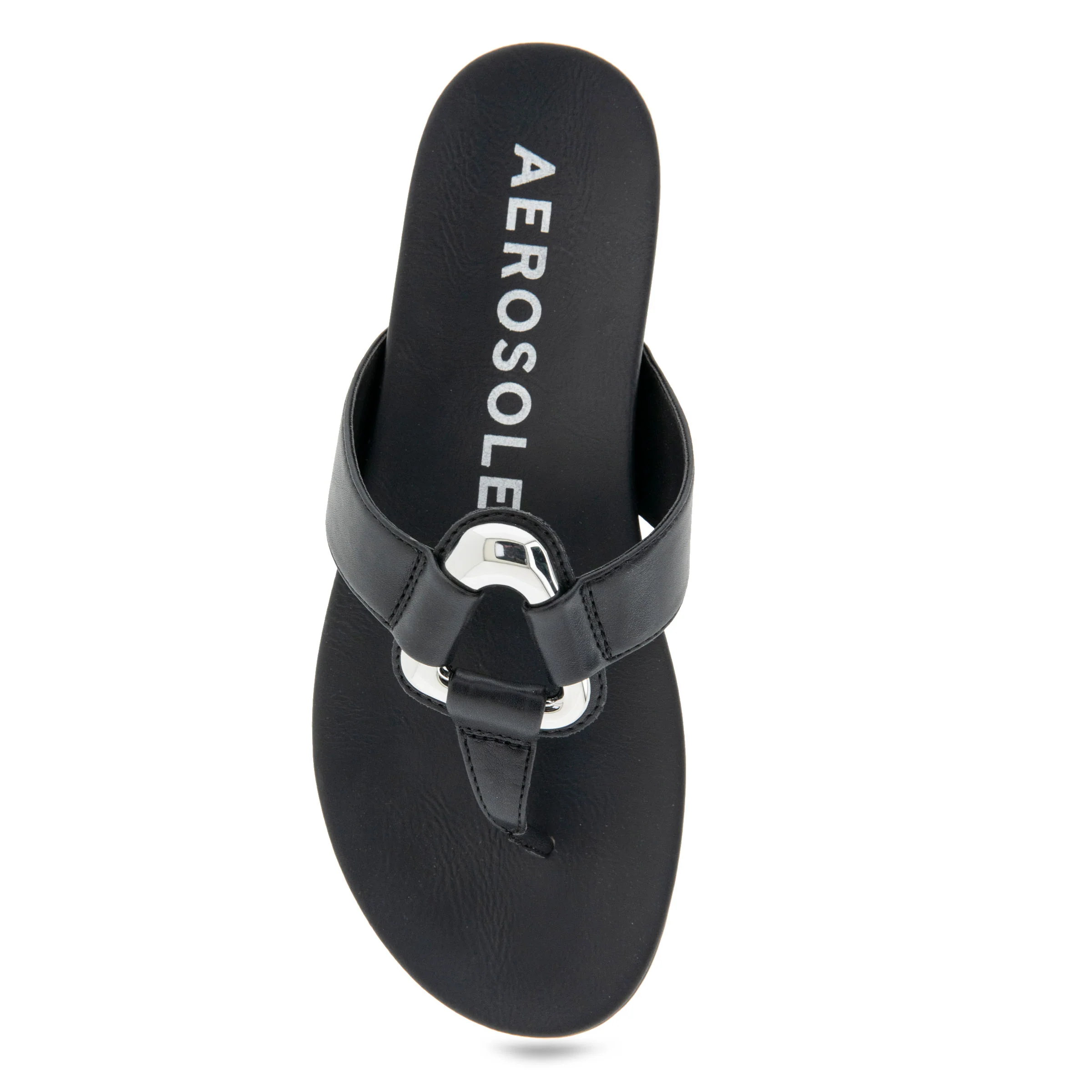 Fallon Sandal Flat | Black Faux Leather - Image 3