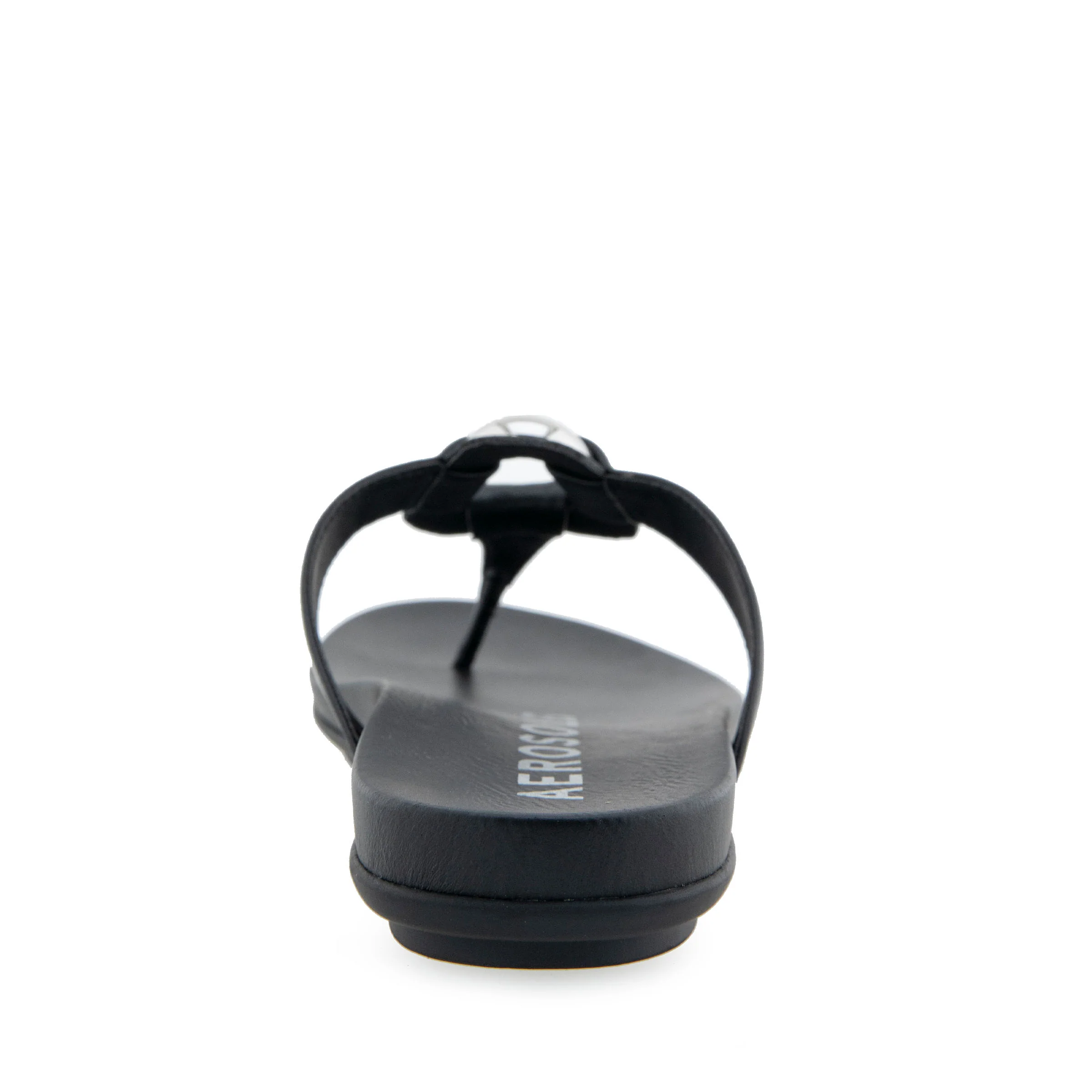 Fallon Sandal Flat | Black Faux Leather - Image 4
