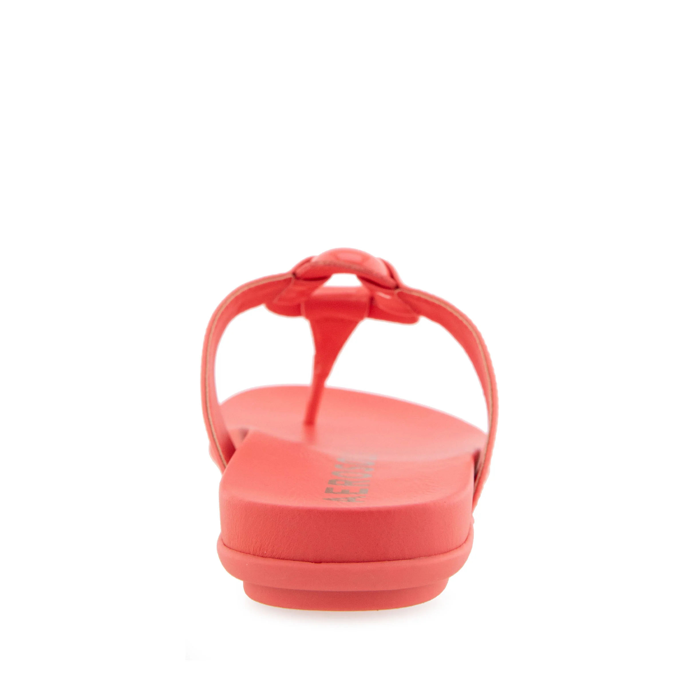 Fallon Sandal Flat | Coral Patent Faux Leather - Image 4