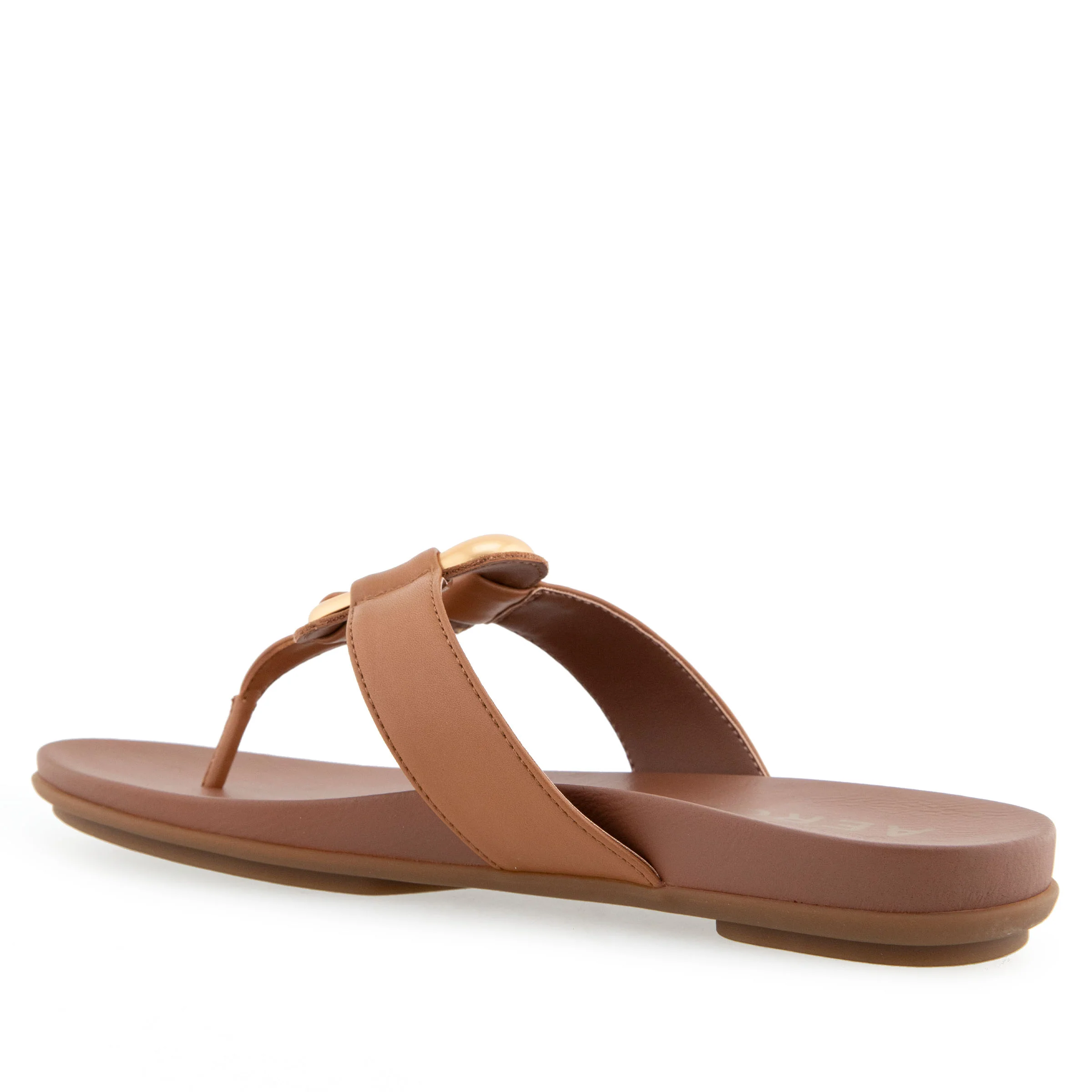 Fallon Sandal Flat | Tan Faux Leather - Image 2