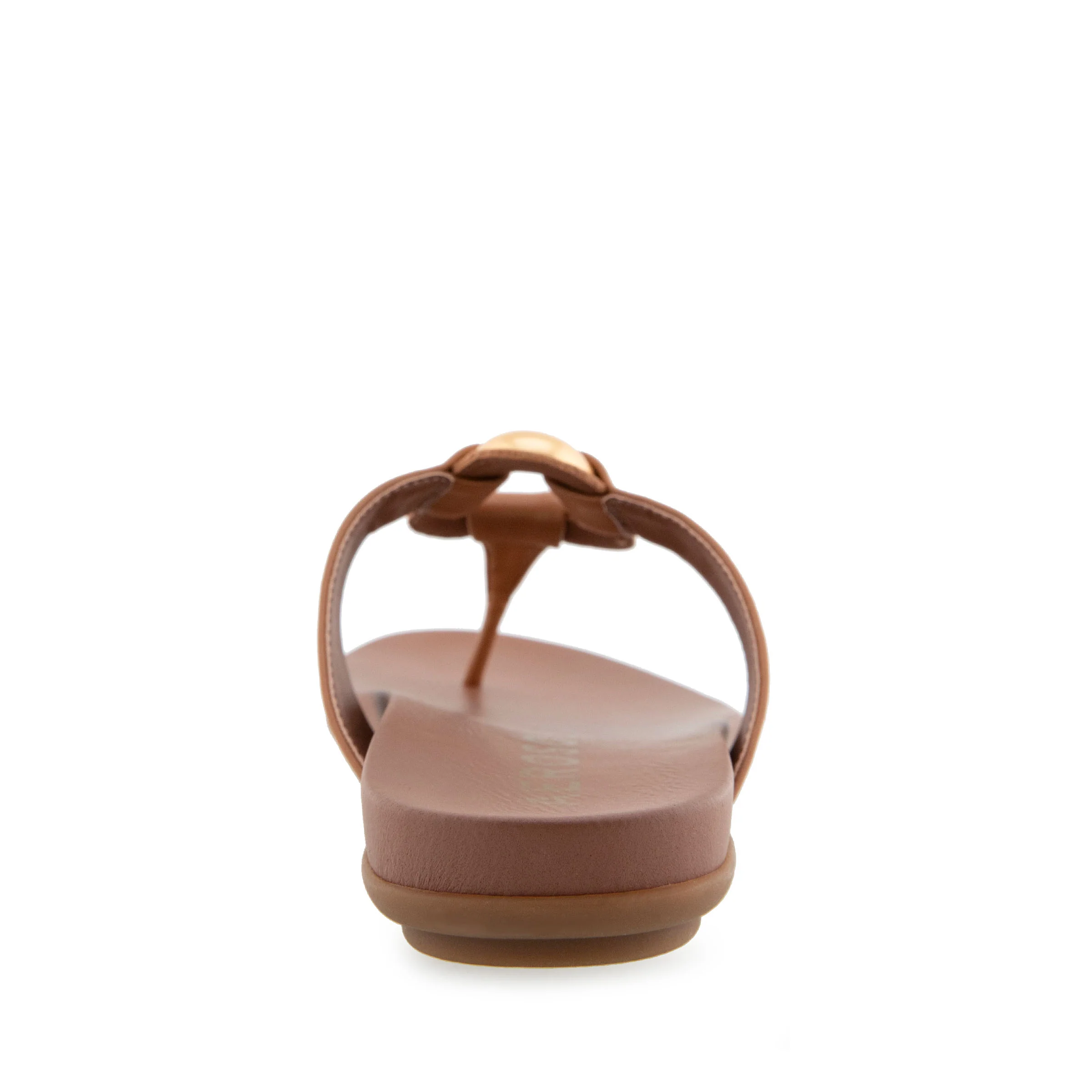 Fallon Sandal Flat | Tan Faux Leather - Image 4
