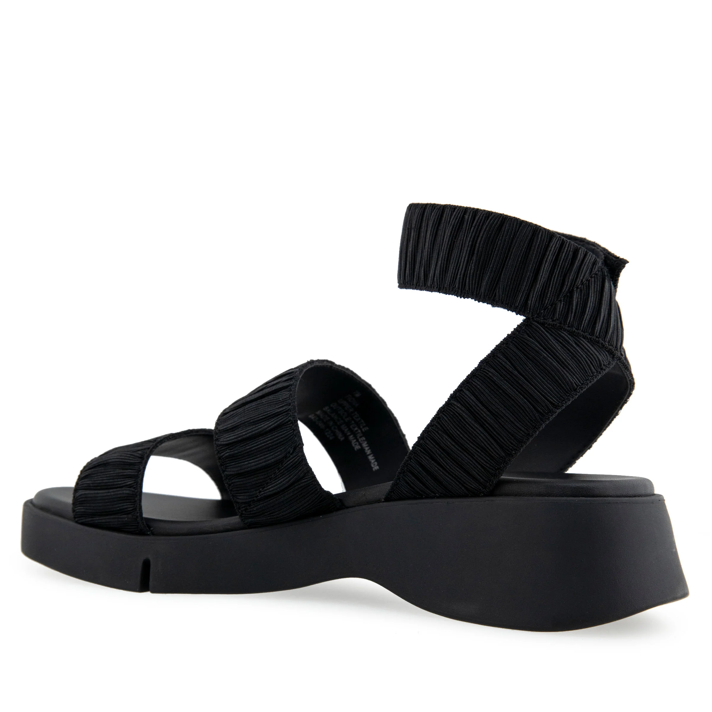 Fiona Sandal Sport | Black Rouched Elastic Fabric - Image 2