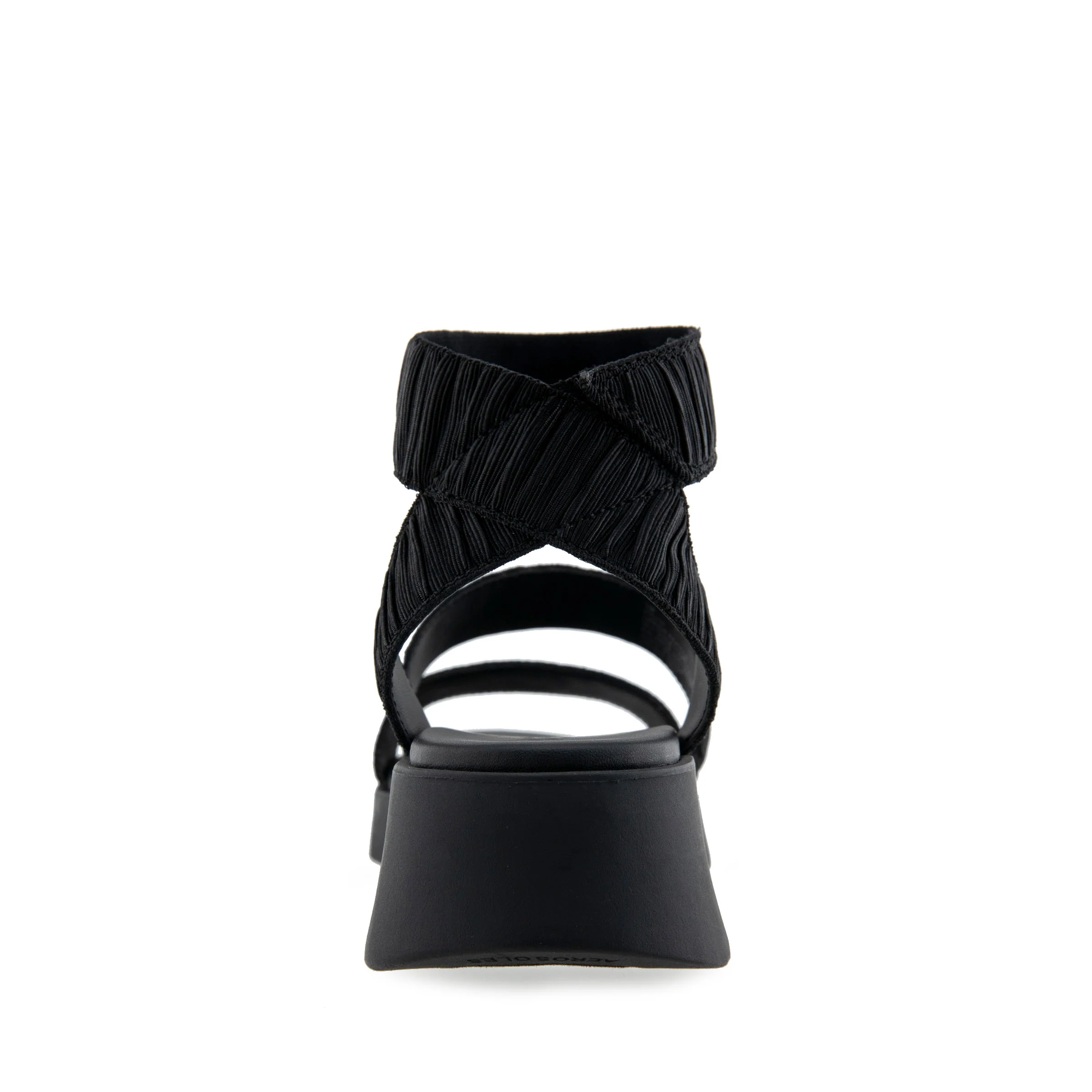 Fiona Sandal Sport | Black Rouched Elastic Fabric - Image 4