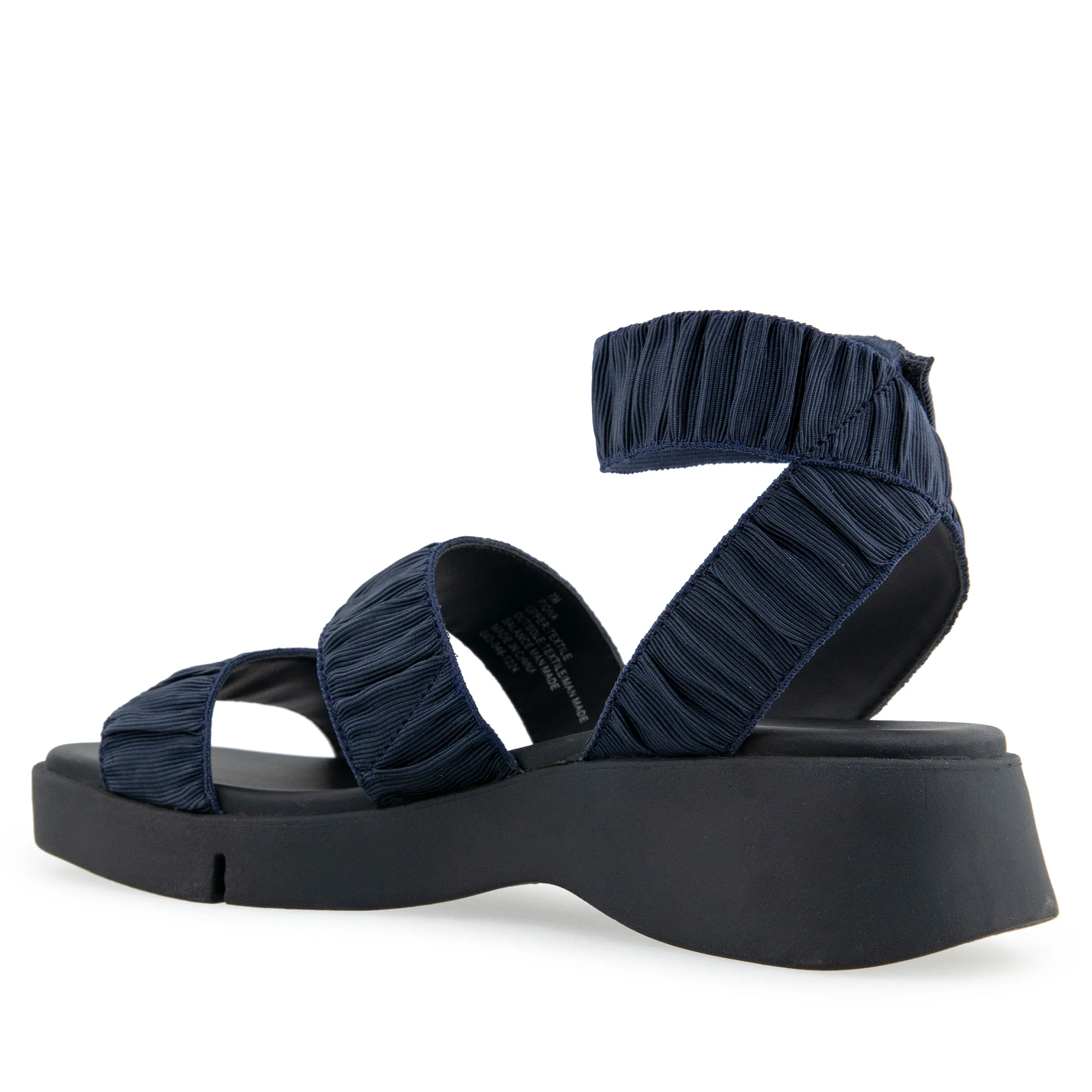 Fiona Sandal Sport | Navy Rouched Elastic Fabric - Image 2