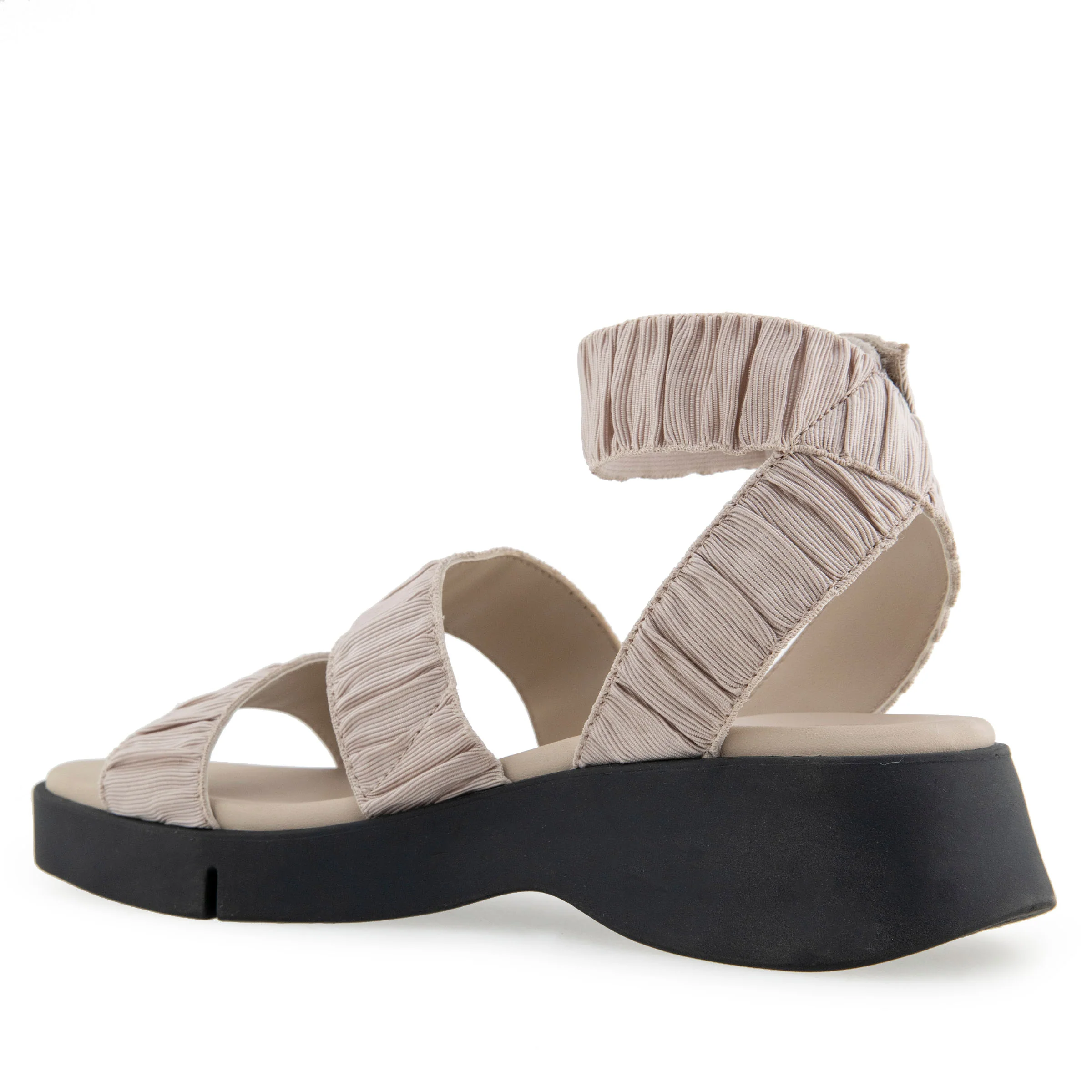 Fiona Sandal Sport | Stone Rouched Elastic Fabric - Image 2