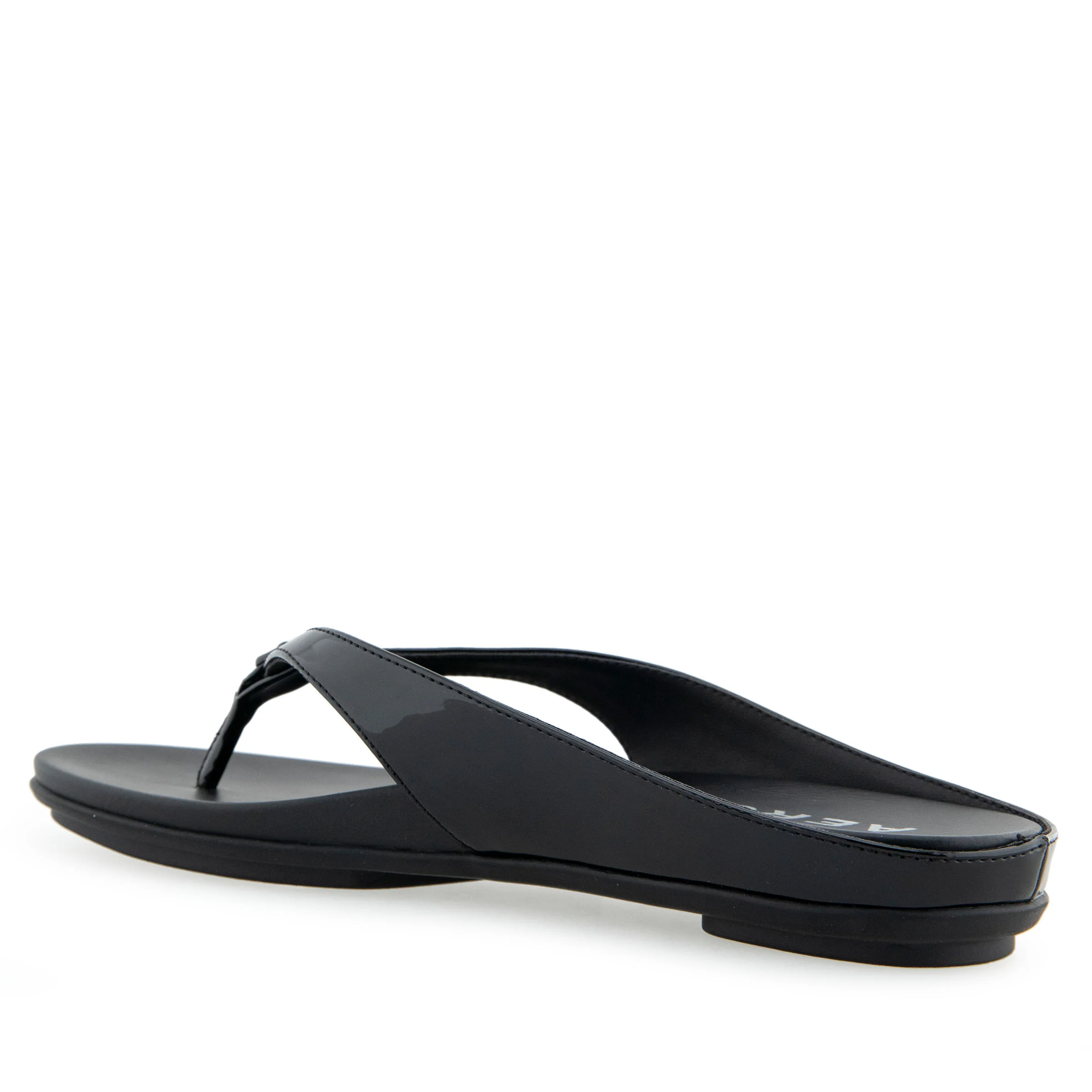 Fisher Sandal Flat | Black Patent Faux Leather - Image 2