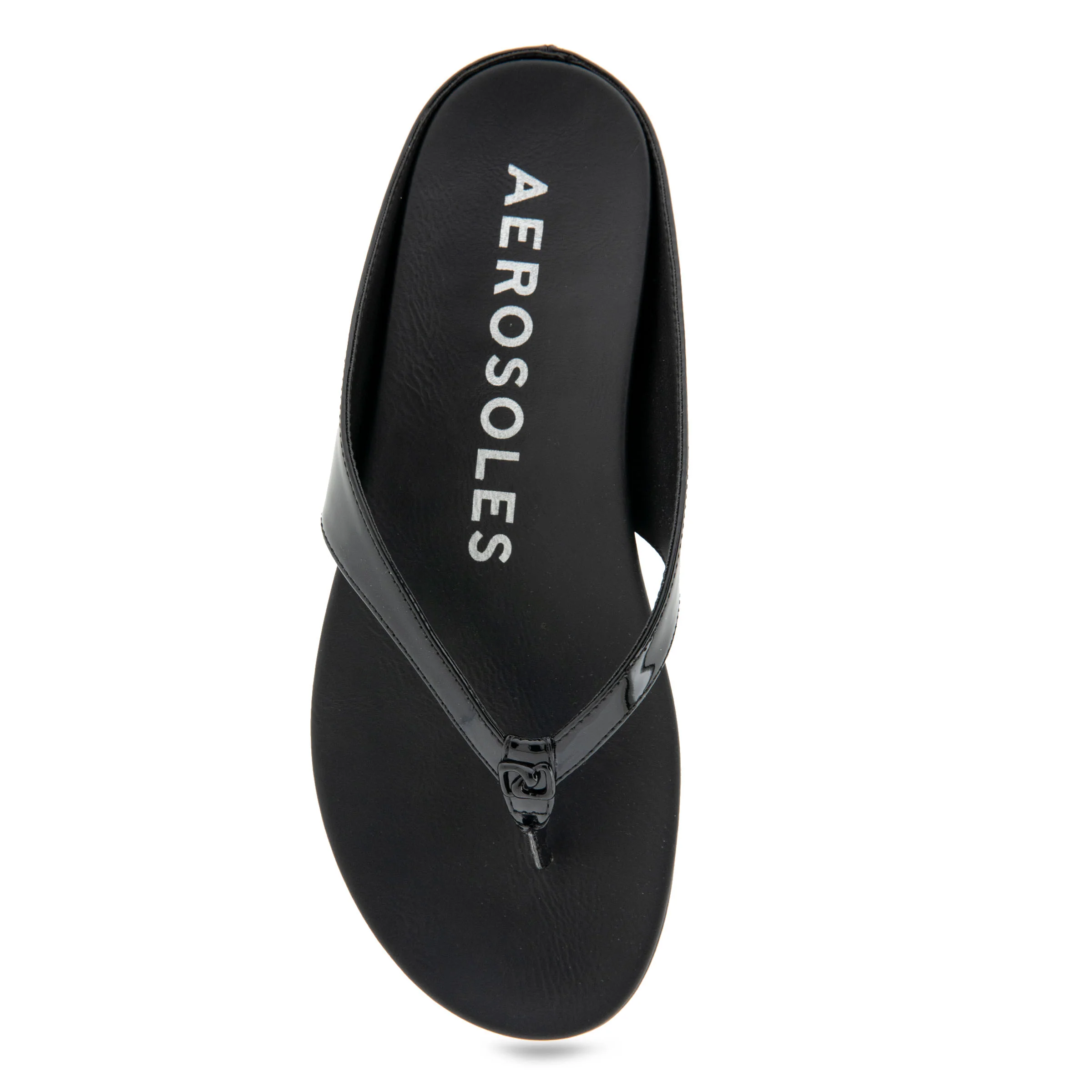Fisher Sandal Flat | Black Patent Faux Leather - Image 3