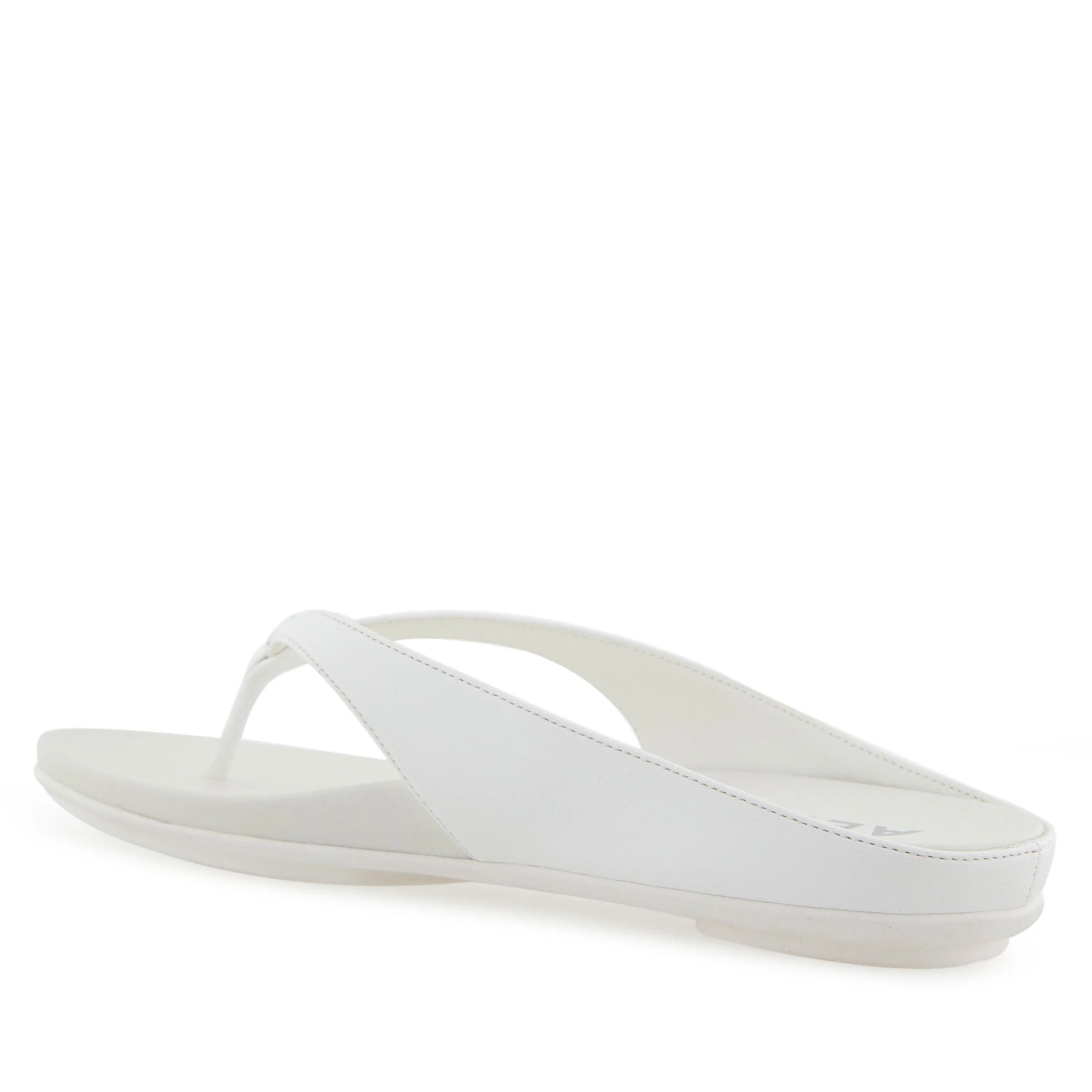 Fisher Sandal Flat | White Faux Leather - Image 2