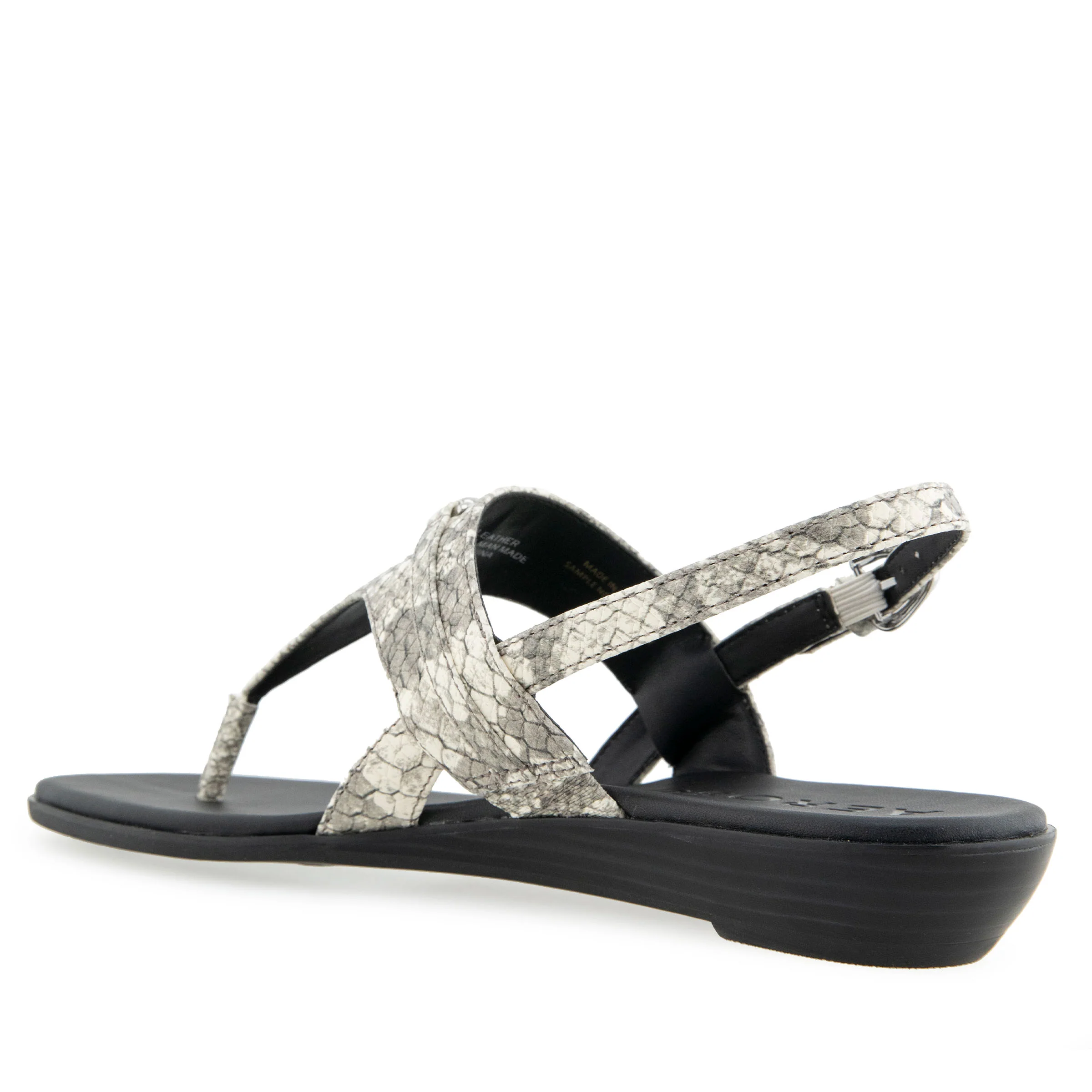 Gemal Sandal Flat | Roccia Embossed Snake Print Leather - Image 2