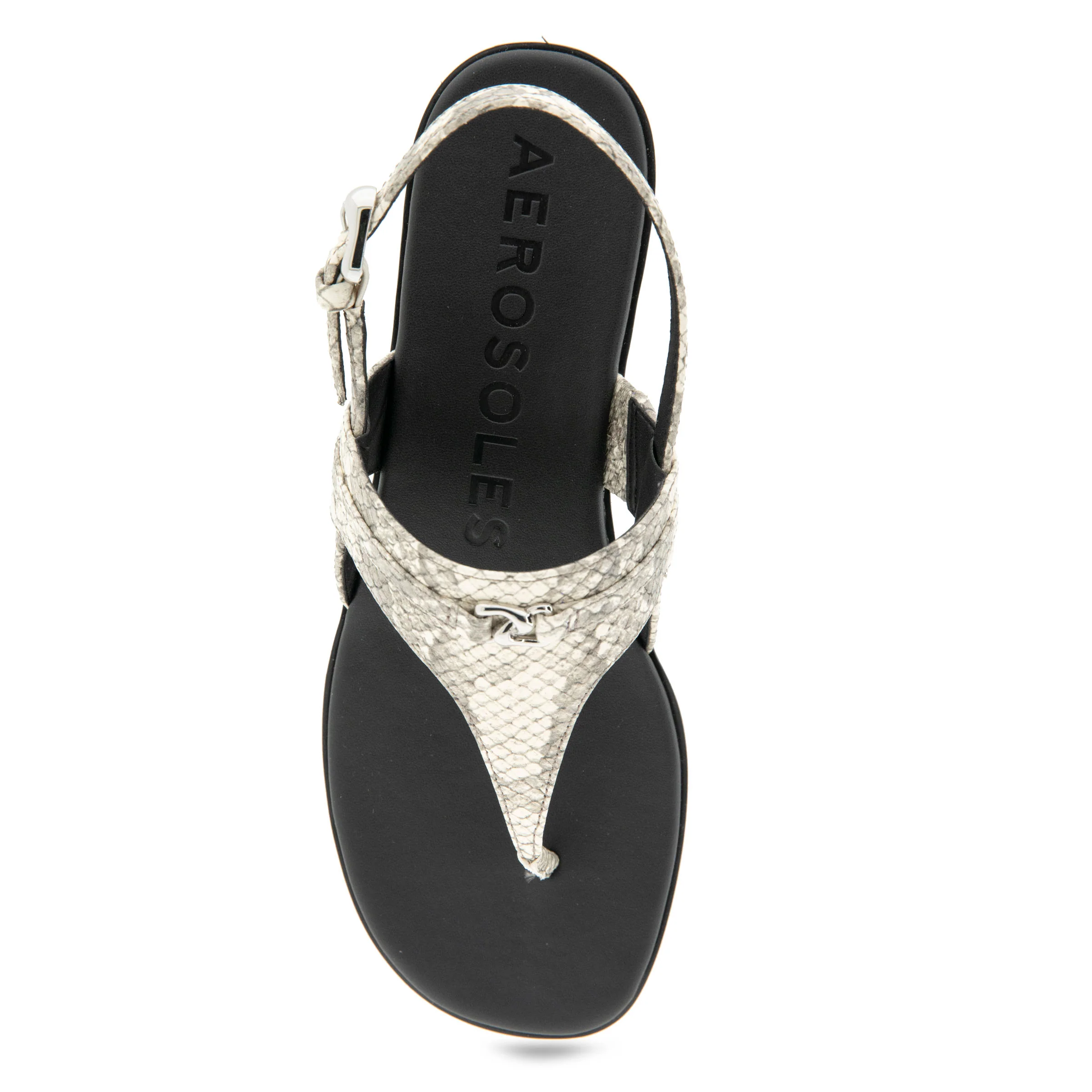 Gemal Sandal Flat | Roccia Embossed Snake Print Leather - Image 3