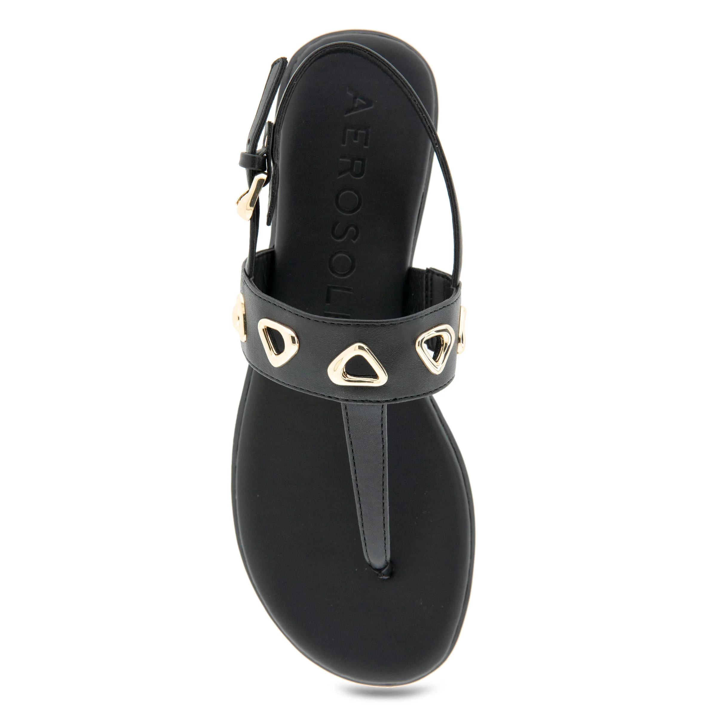 Iago Sandal Flat | Black Faux Leather - Image 3