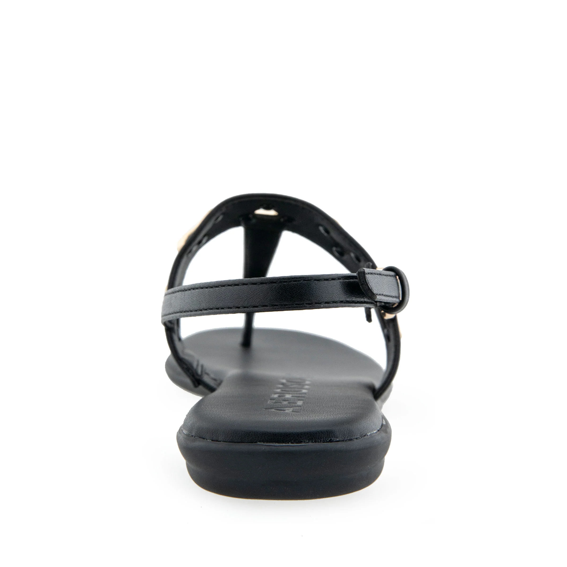 Iago Sandal Flat | Black Faux Leather - Image 4