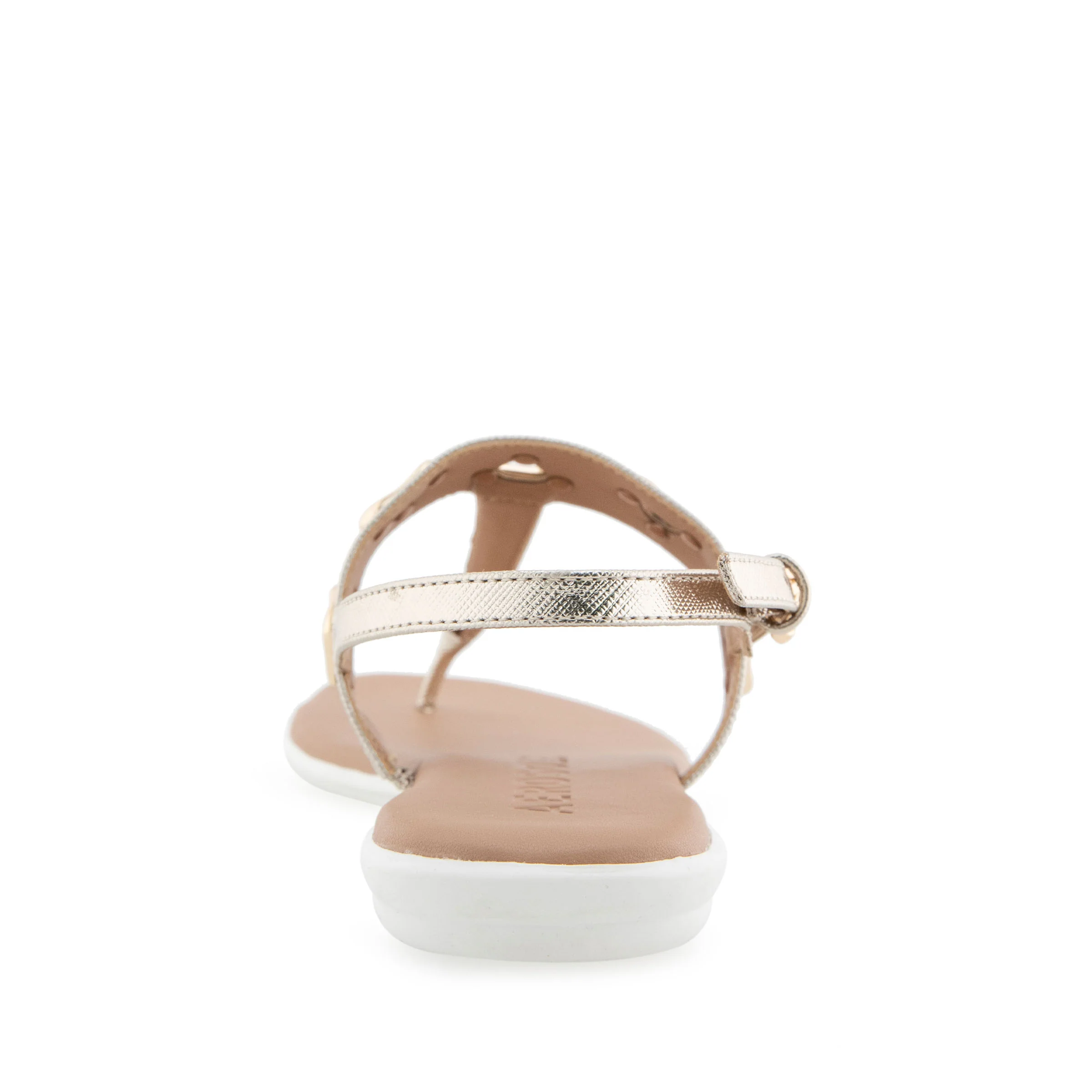 Iago Sandal Flat | Gold Metallic Textured Faux Leather - Image 4