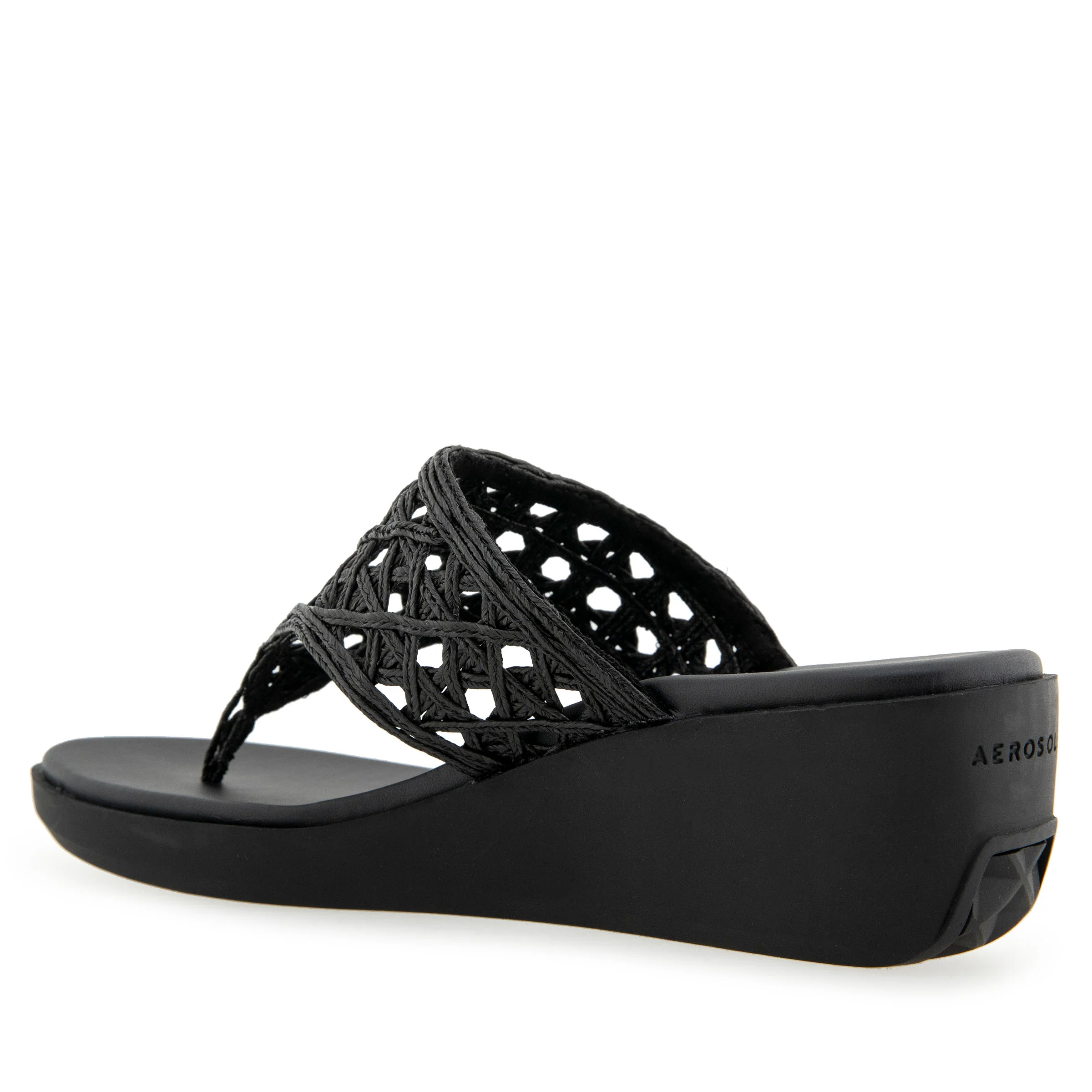 Ivie Sandal Wedge | Black Raffia - Image 2