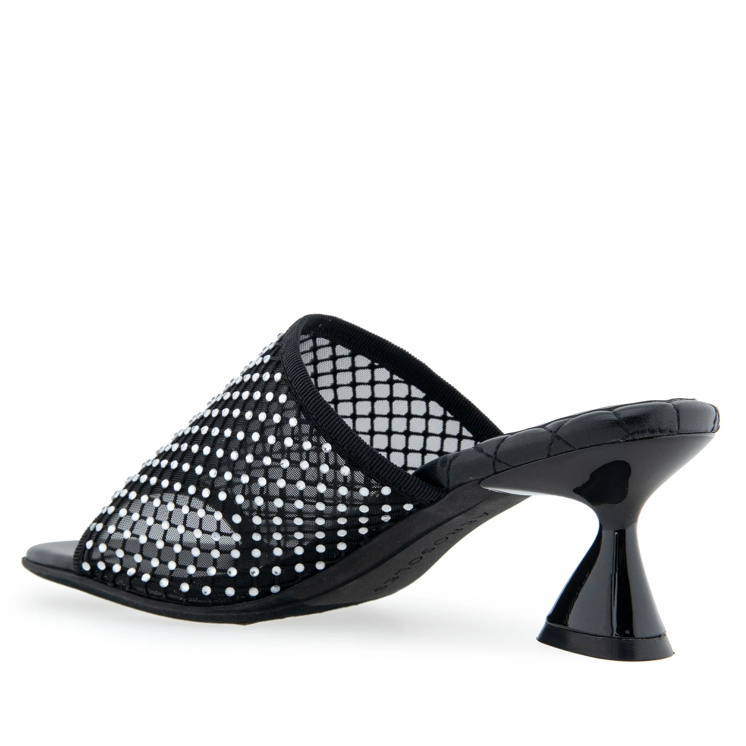 Jamila Sandal Dress Sculpted | Black/Crystals Mesh Fabric - Image 2