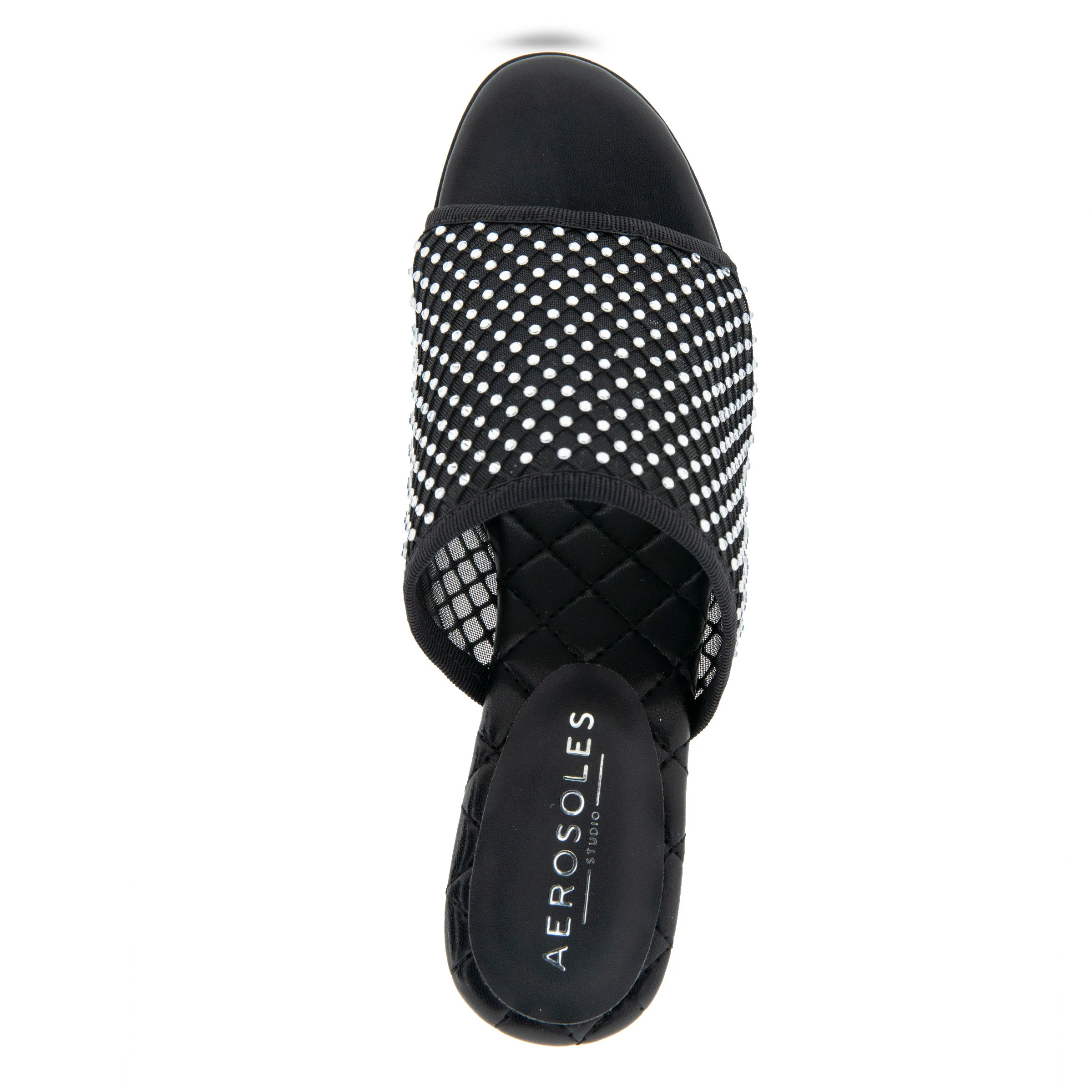 Jamila Sandal Dress Sculpted | Black/Crystals Mesh Fabric - Image 3
