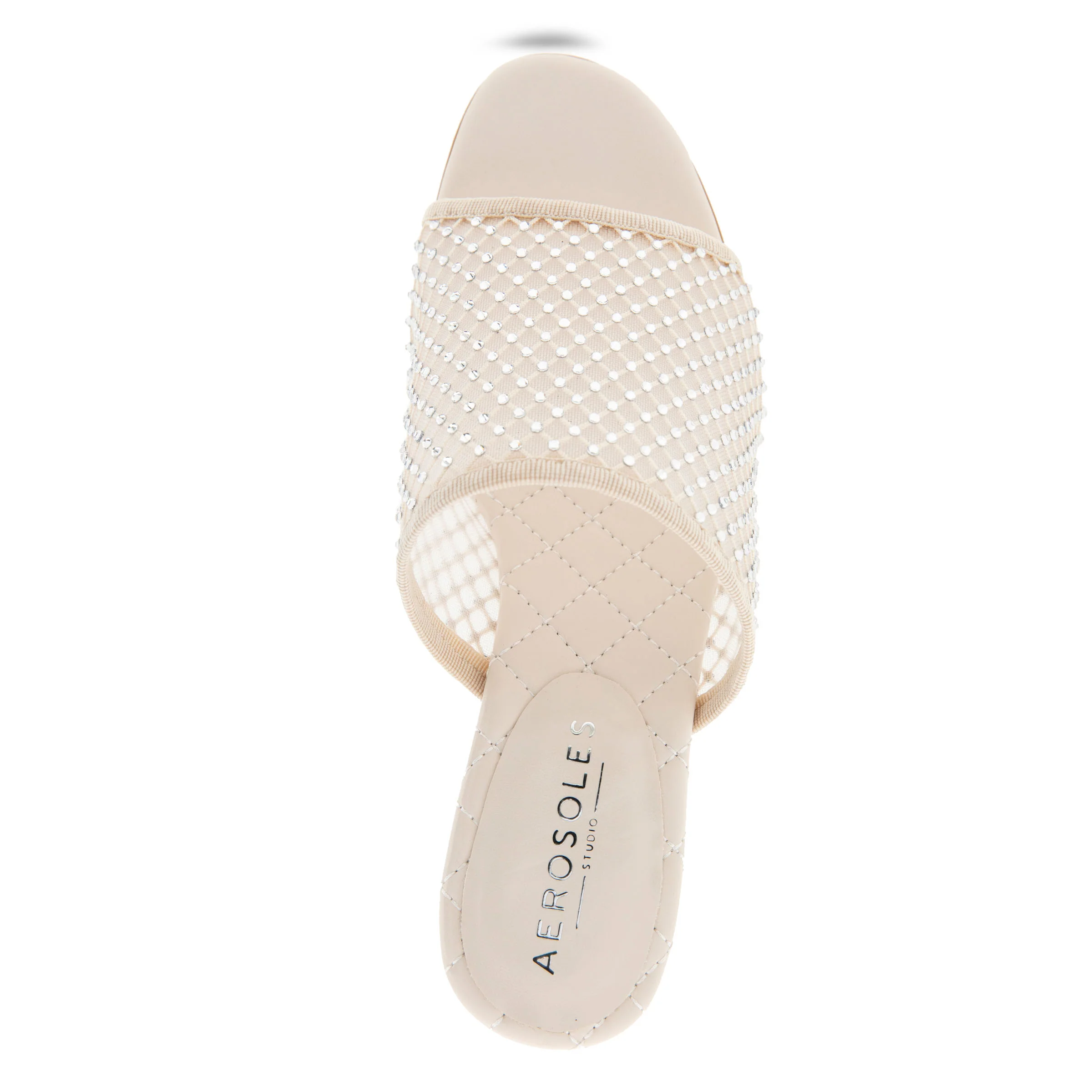Jamila Sandal Dress Sculpted | Crystal/Eggnog Mesh Fabric - Image 3