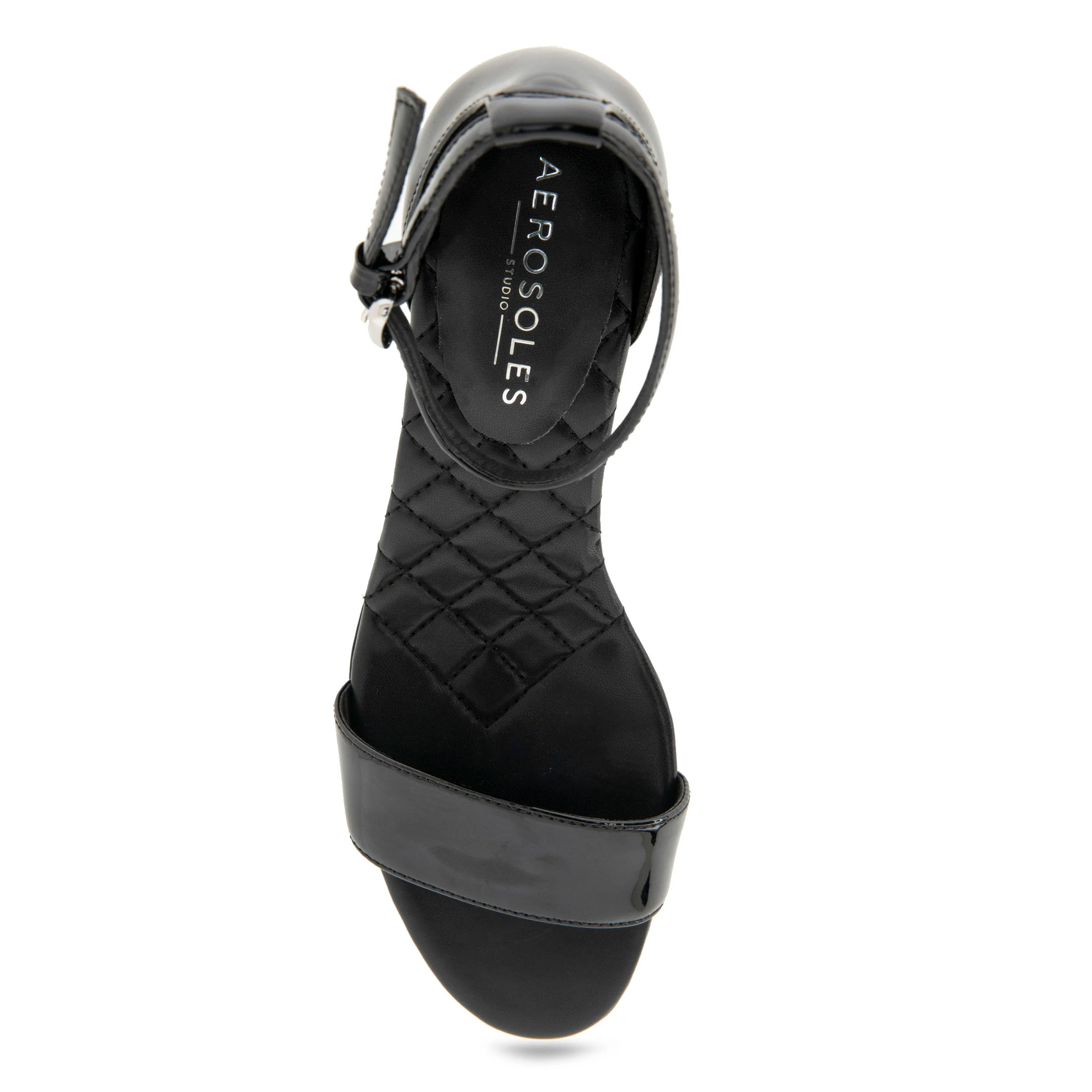 Jazzy Sandal Dress Sculpted | Black Patent Faux Leather - Image 3
