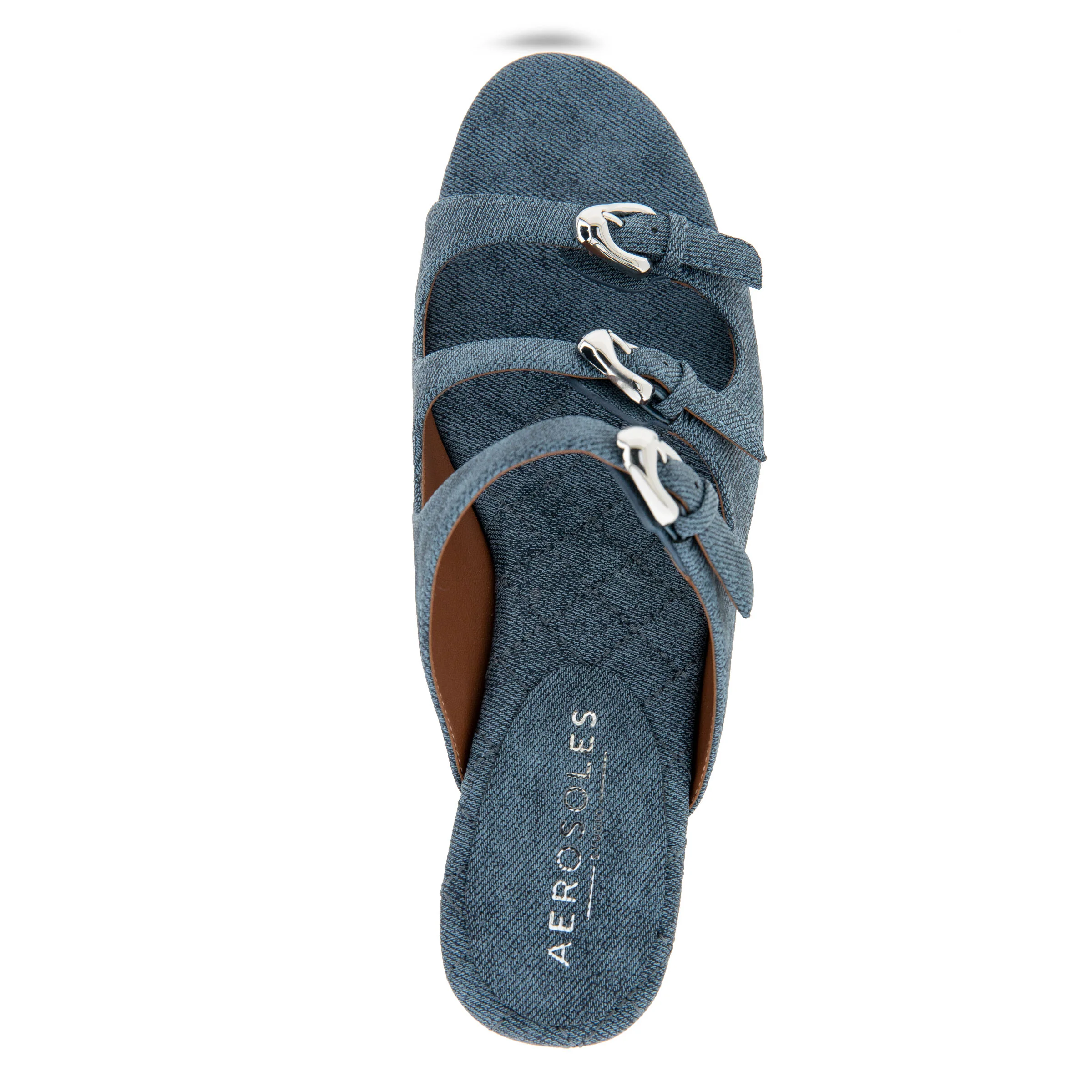Jenna Sandal Dress Sculpted | Blue Jean Denim Suede - Image 3