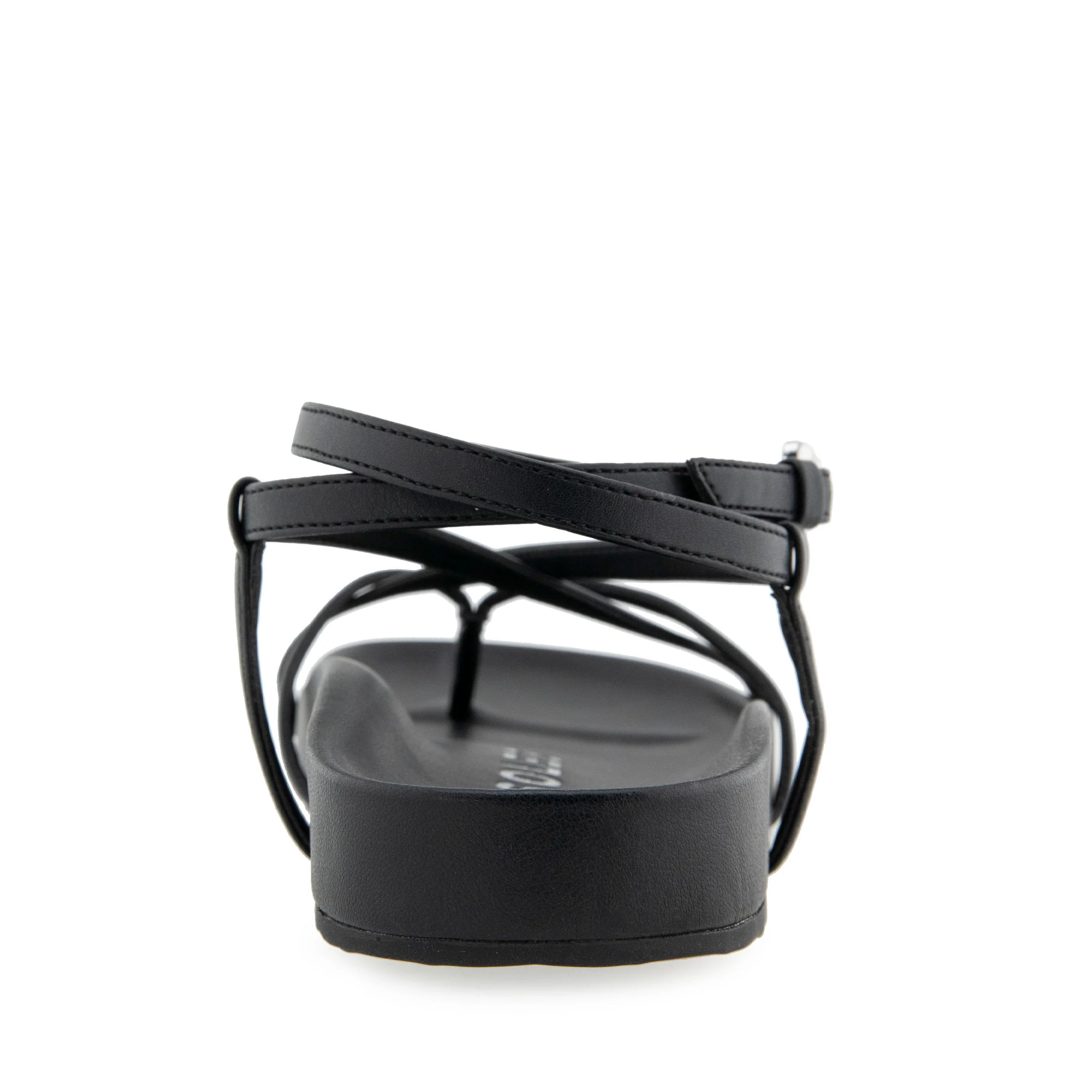 Leera Sandal Footbed | Black Faux Leather - Image 4