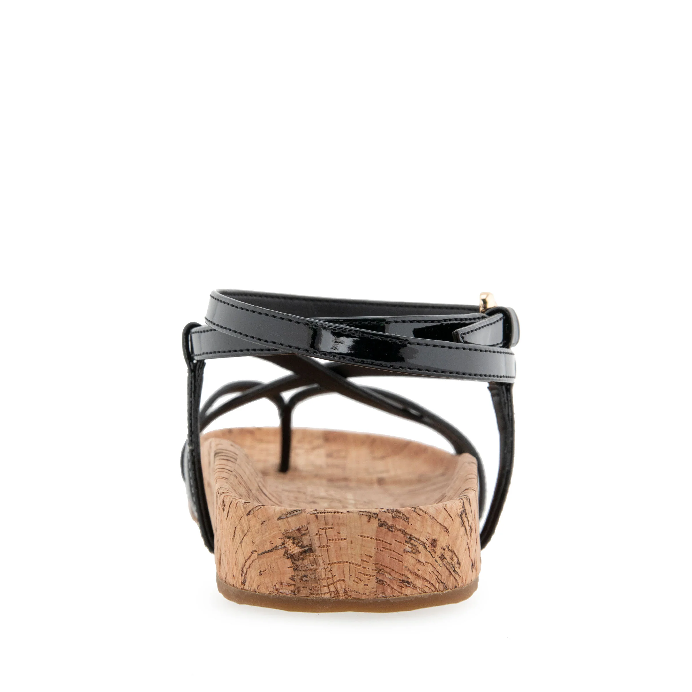 Leera Sandal Footbed | Black Faux Leather/Cork - Image 4