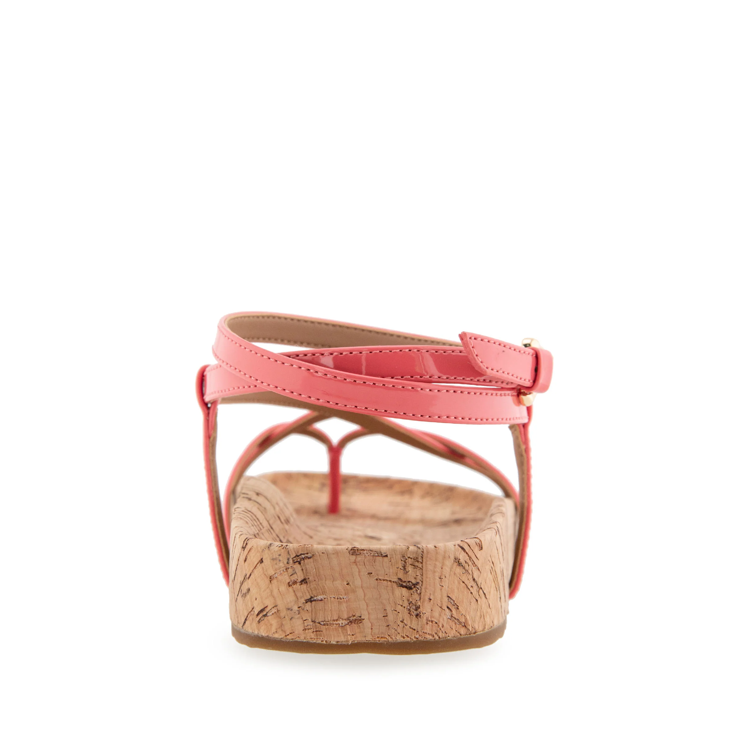 Leera Sandal Footbed | Coral Patent Faux Leather/Cork - Image 4
