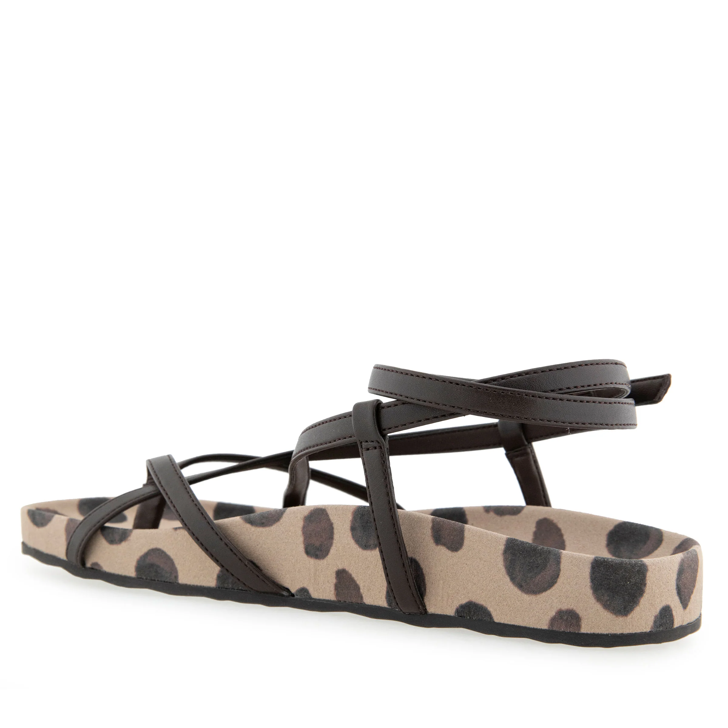 Leera Sandal Footbed | Java Spotted Print Faux Leather - Image 2