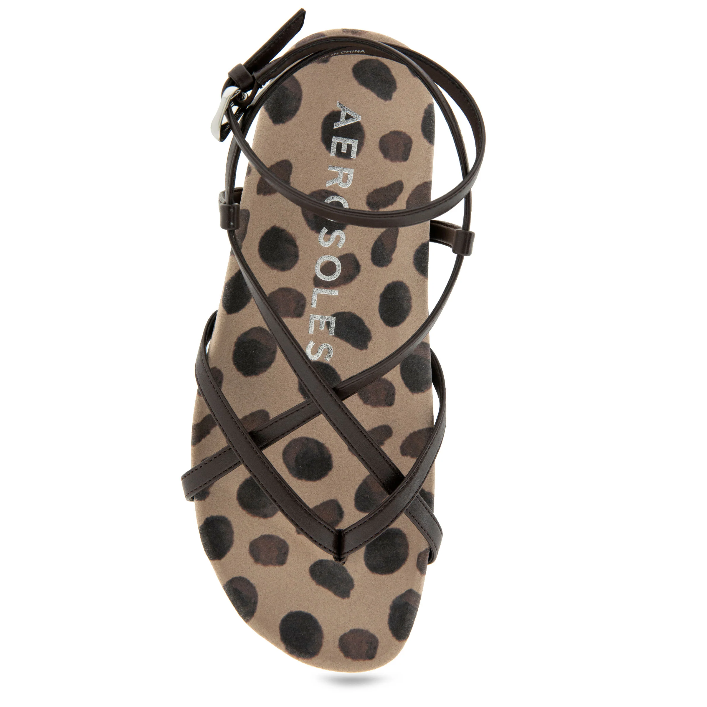 Leera Sandal Footbed | Java Spotted Print Faux Leather - Image 3