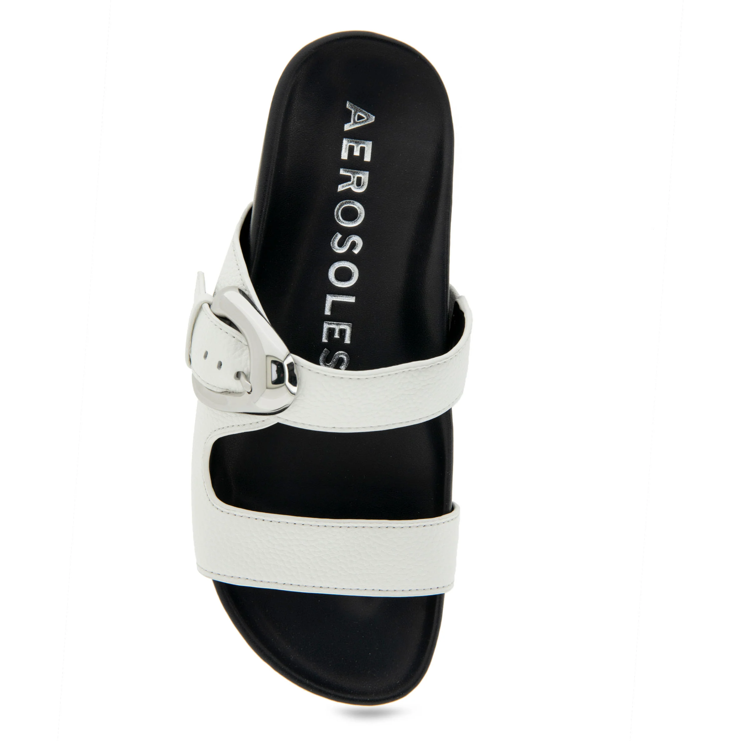Lemon Sandal Footbed | Bright White Pebbled Leather - Image 3