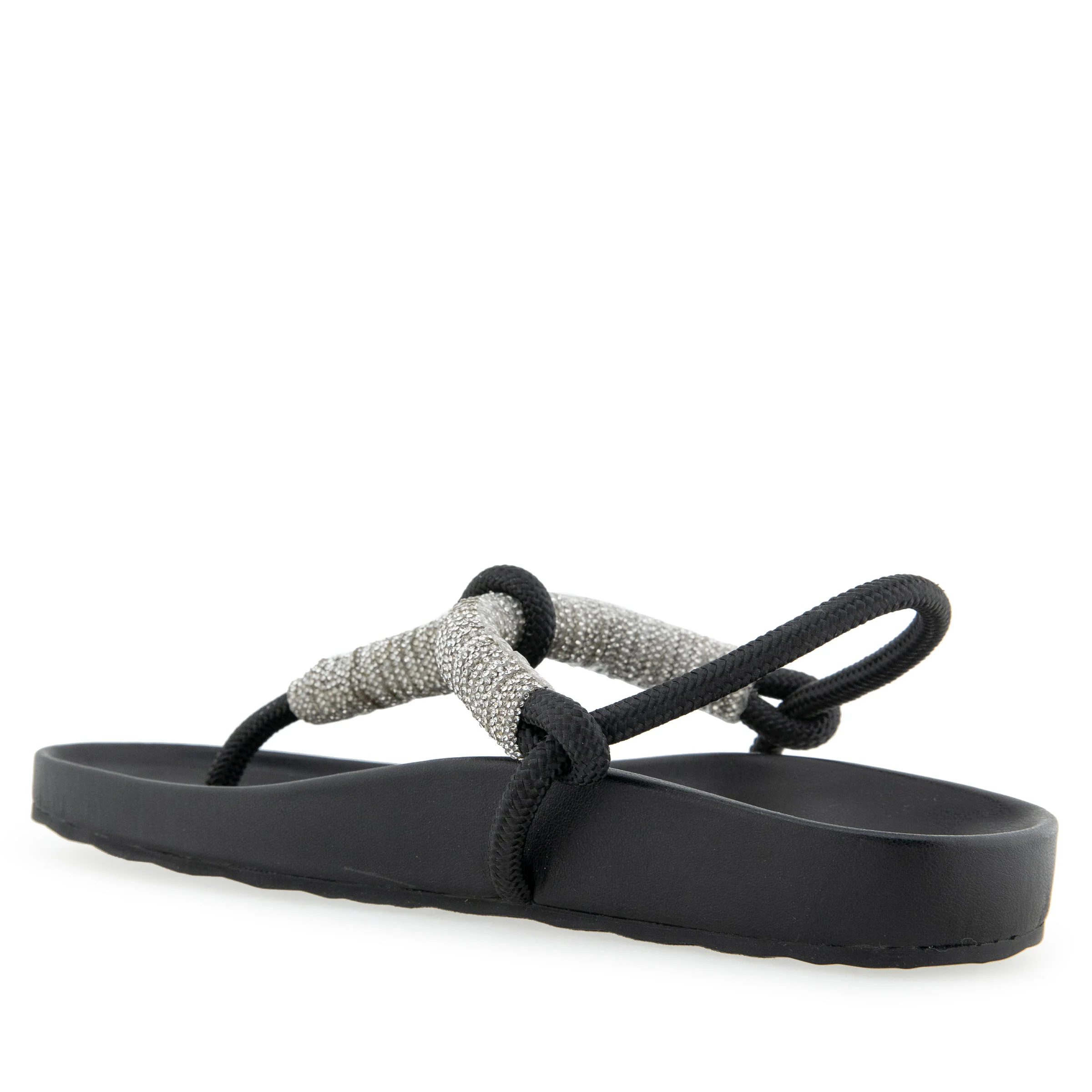Leve Sandal Footbed | Crstyal/Black Rope - Image 2