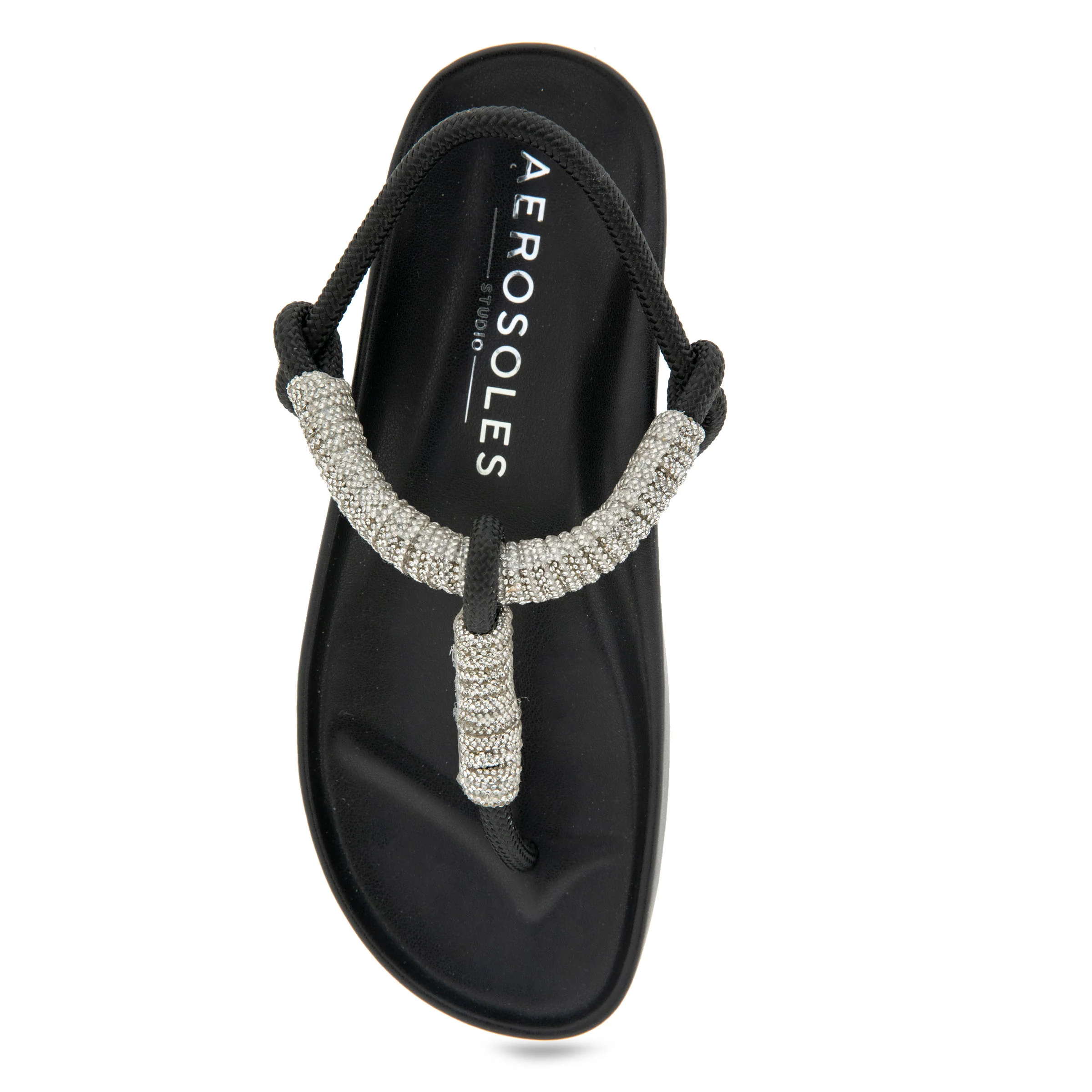 Leve Sandal Footbed | Crstyal/Black Rope - Image 3