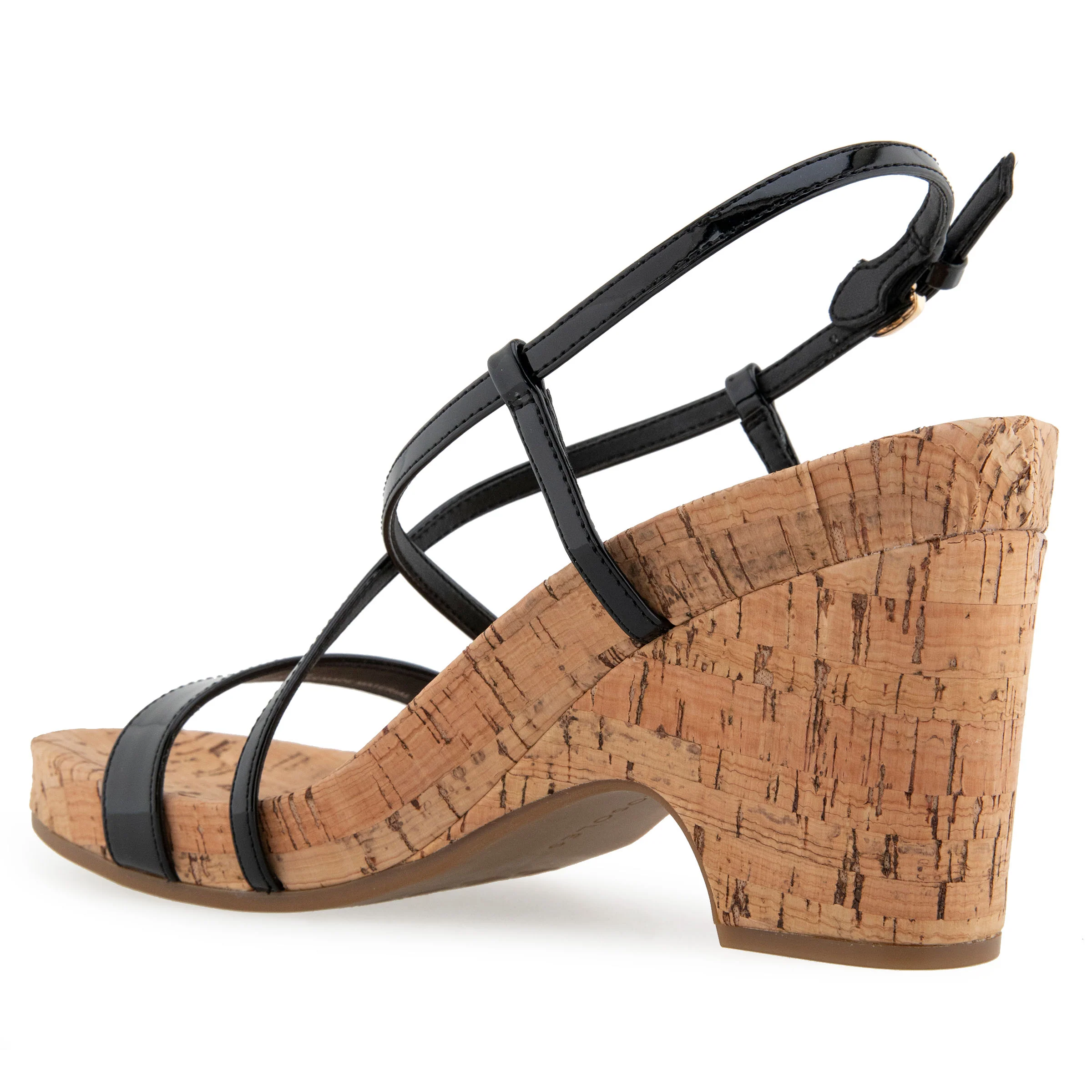 Miles Sandal Dress Platform | Black Faux Leather/Cork - Image 2