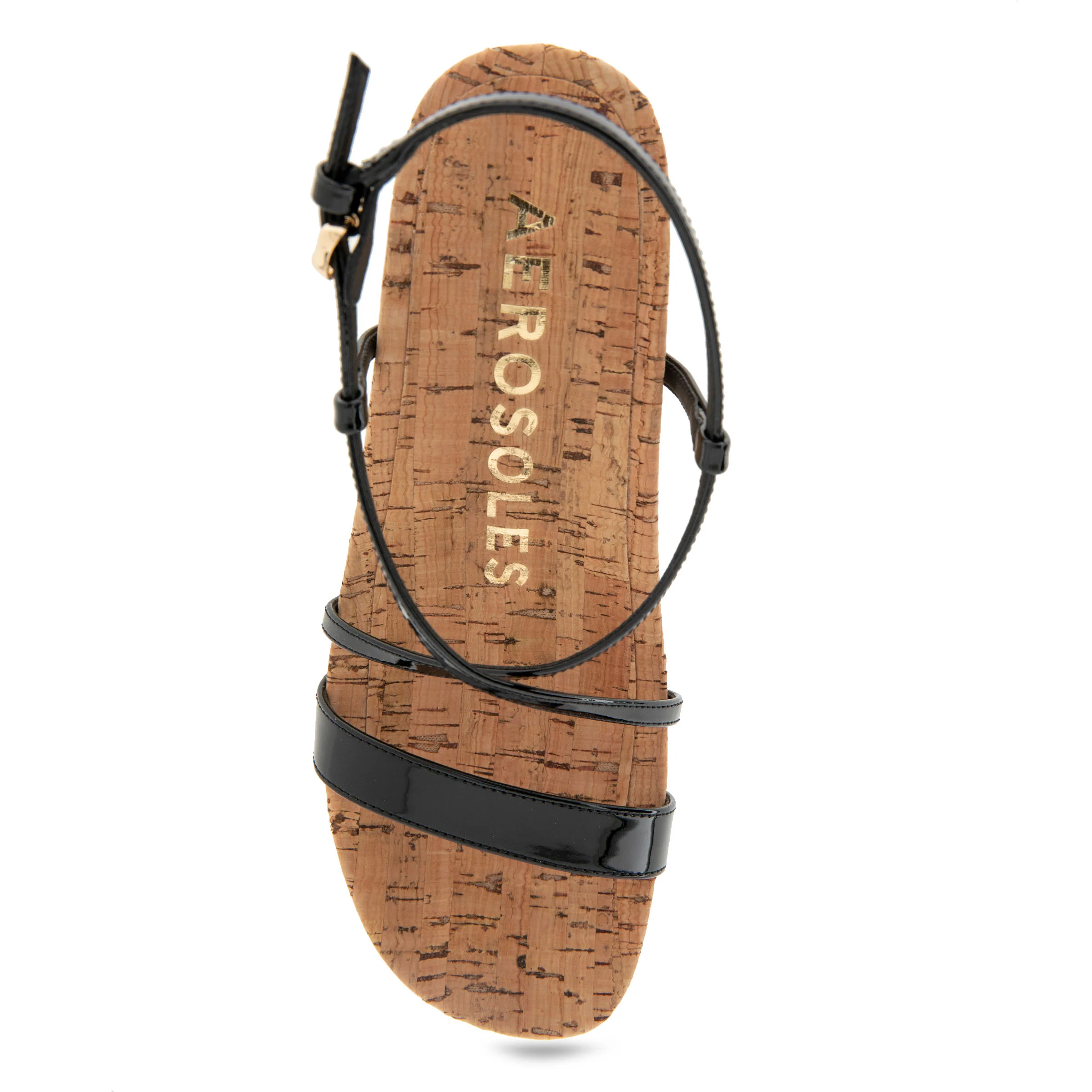 Miles Sandal Dress Platform | Black Faux Leather/Cork - Image 3