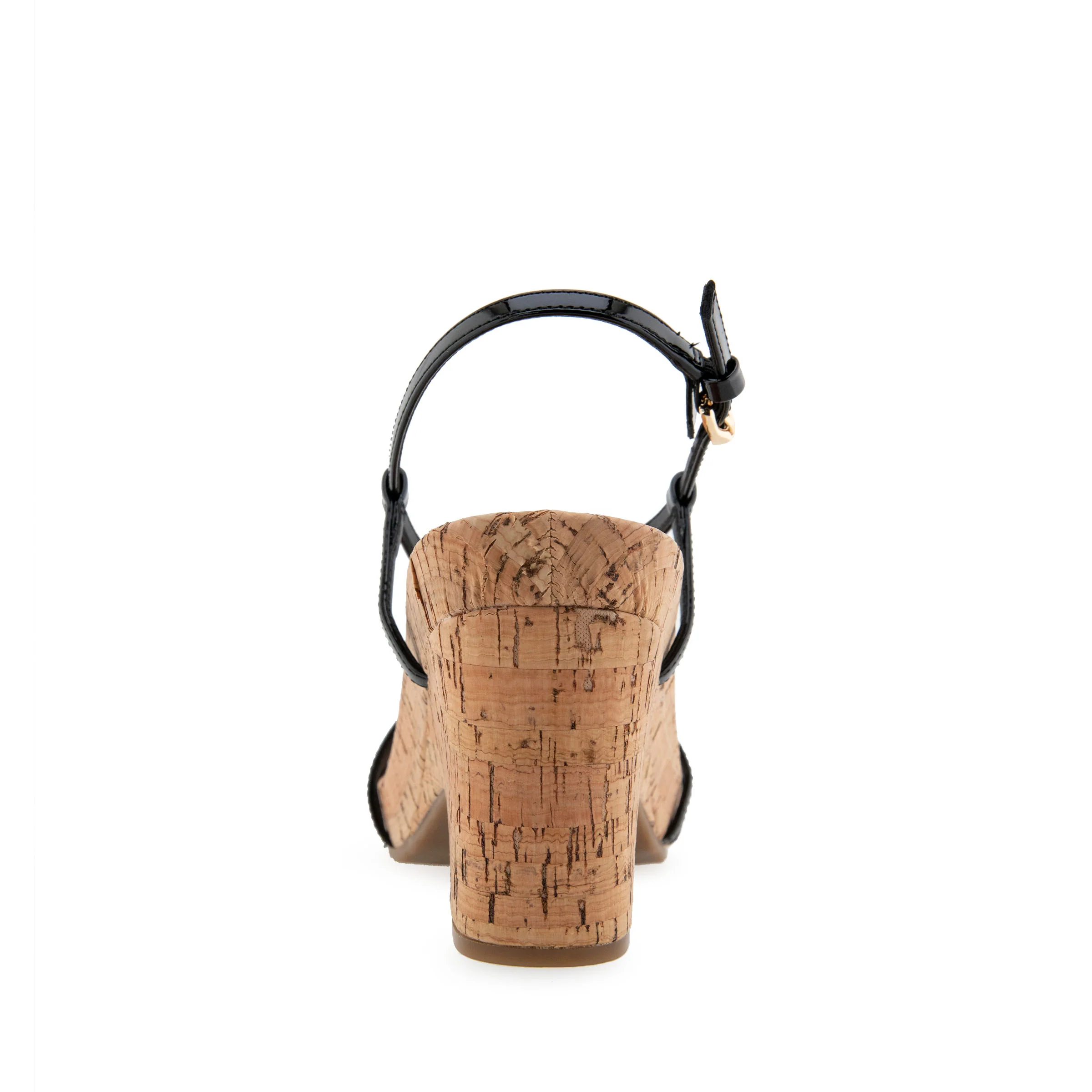 Miles Sandal Dress Platform | Black Faux Leather/Cork - Image 4