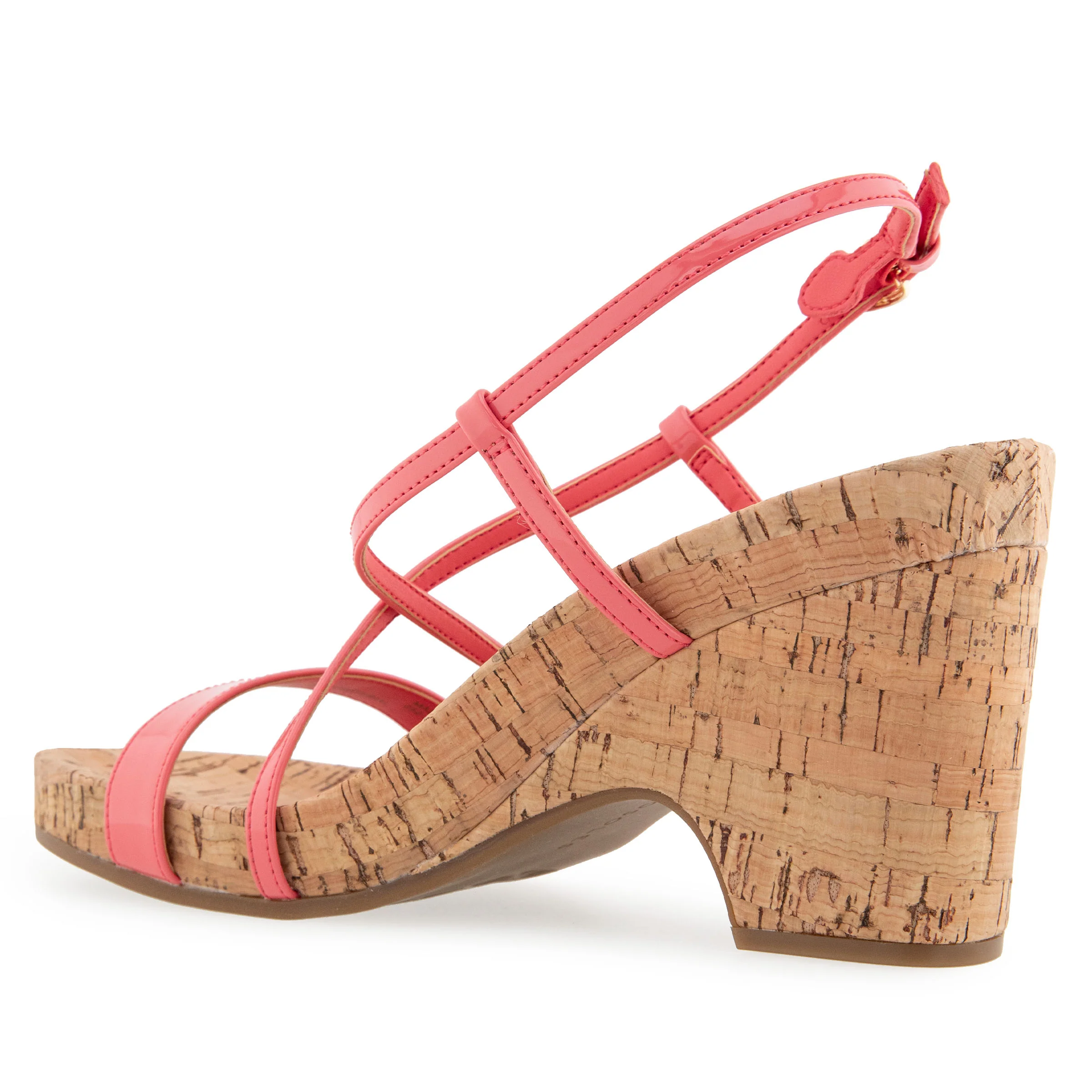 Miles Sandal Dress Platform | Coral Patent Faux Leather/Cork - Image 2