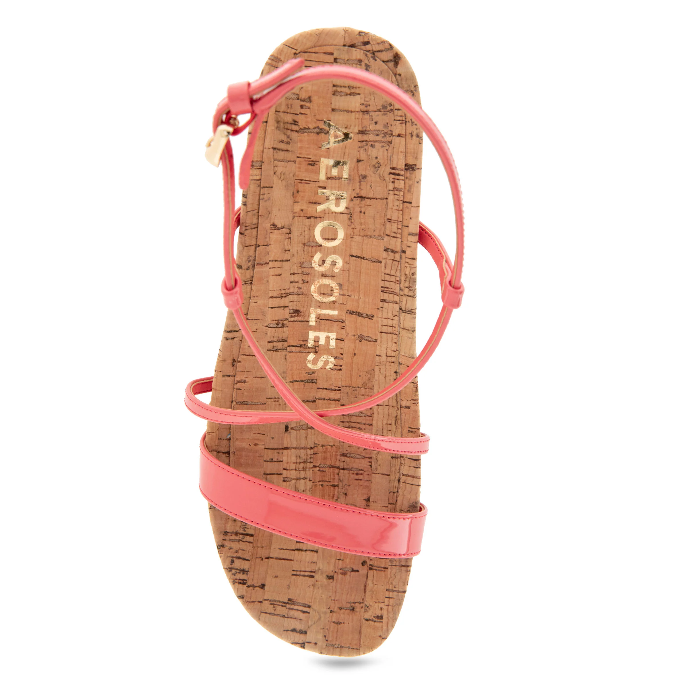 Miles Sandal Dress Platform | Coral Patent Faux Leather/Cork - Image 3