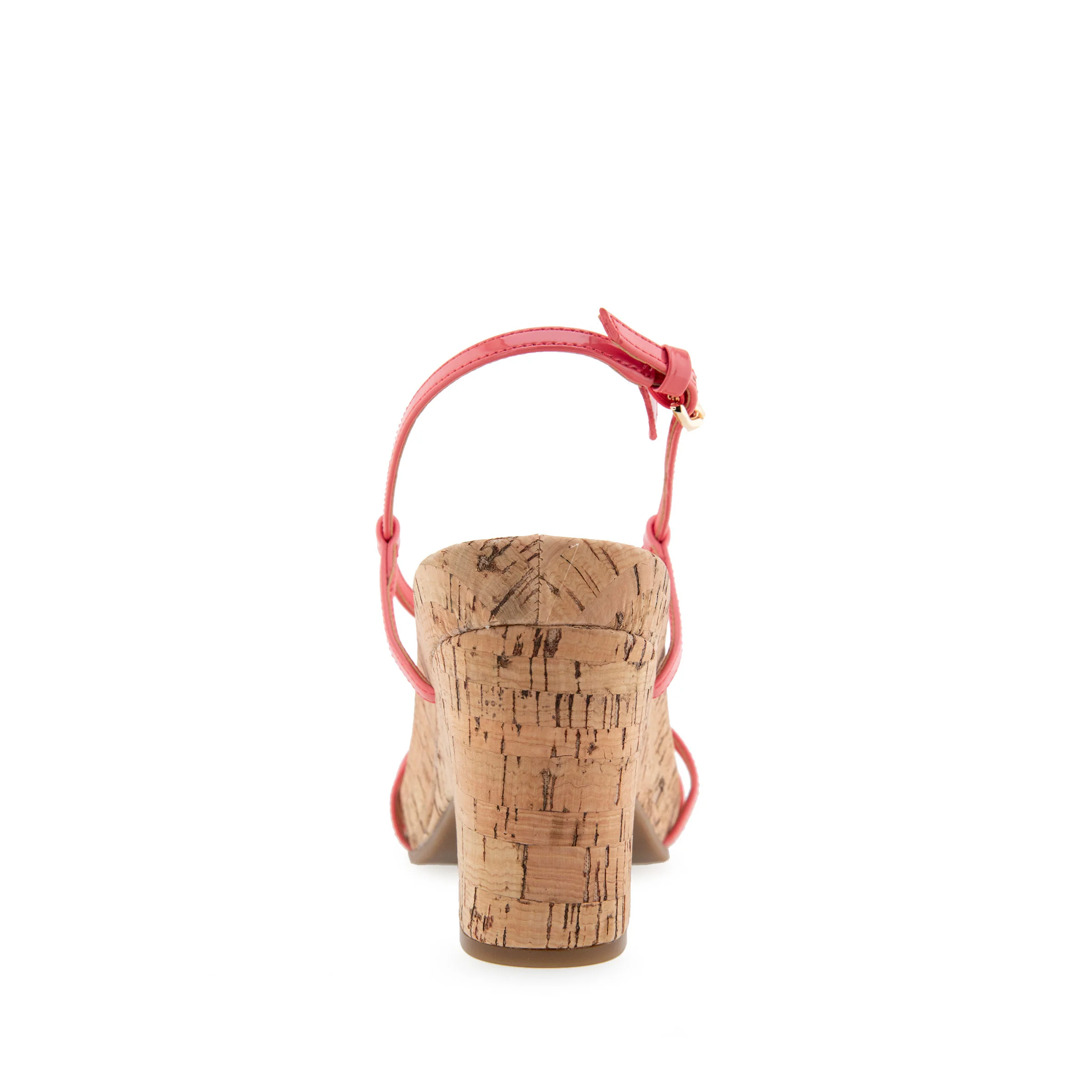 Miles Sandal Dress Platform | Coral Patent Faux Leather/Cork - Image 4