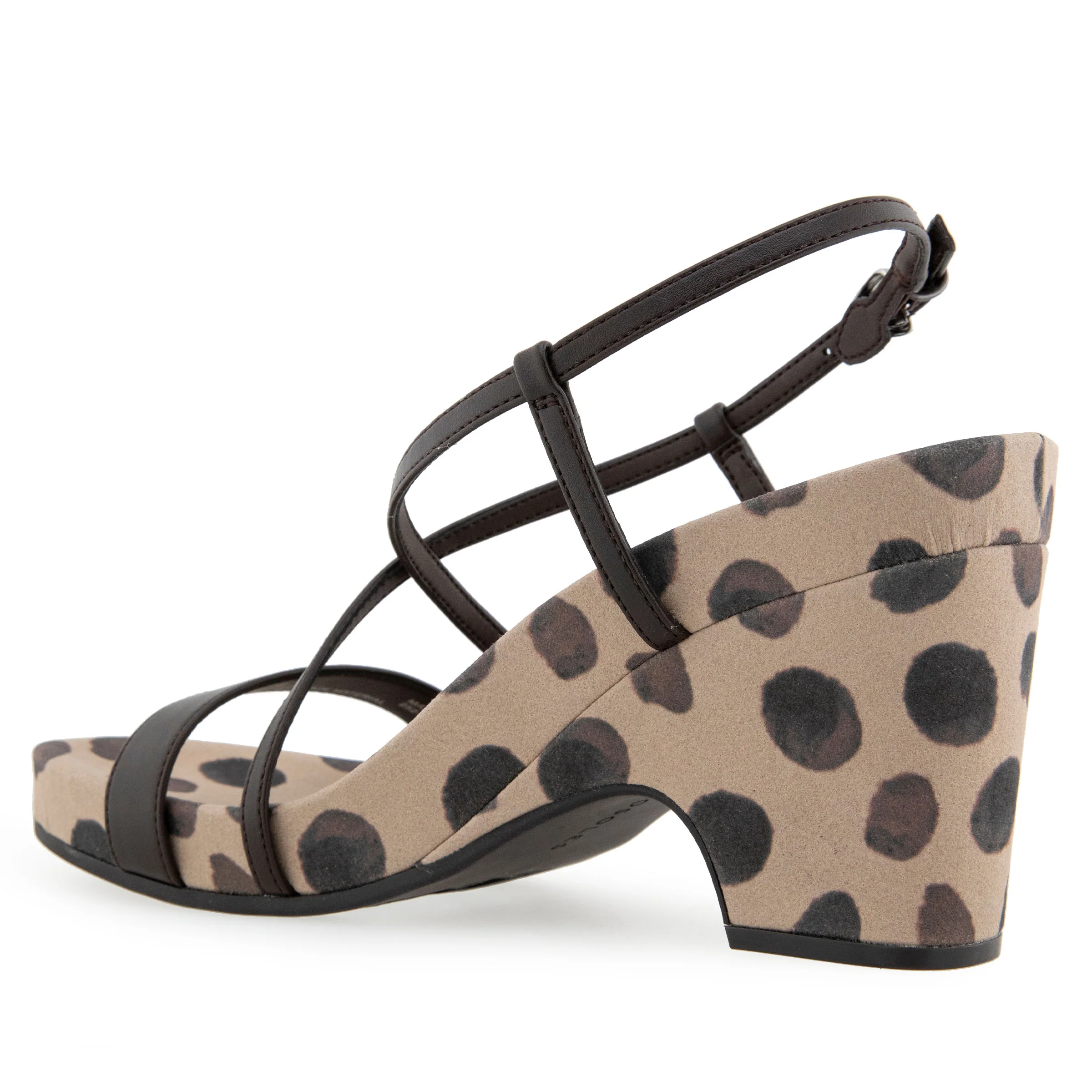 Miles Sandal Dress Platform | Java Spotted Print Faux Leather - Image 2