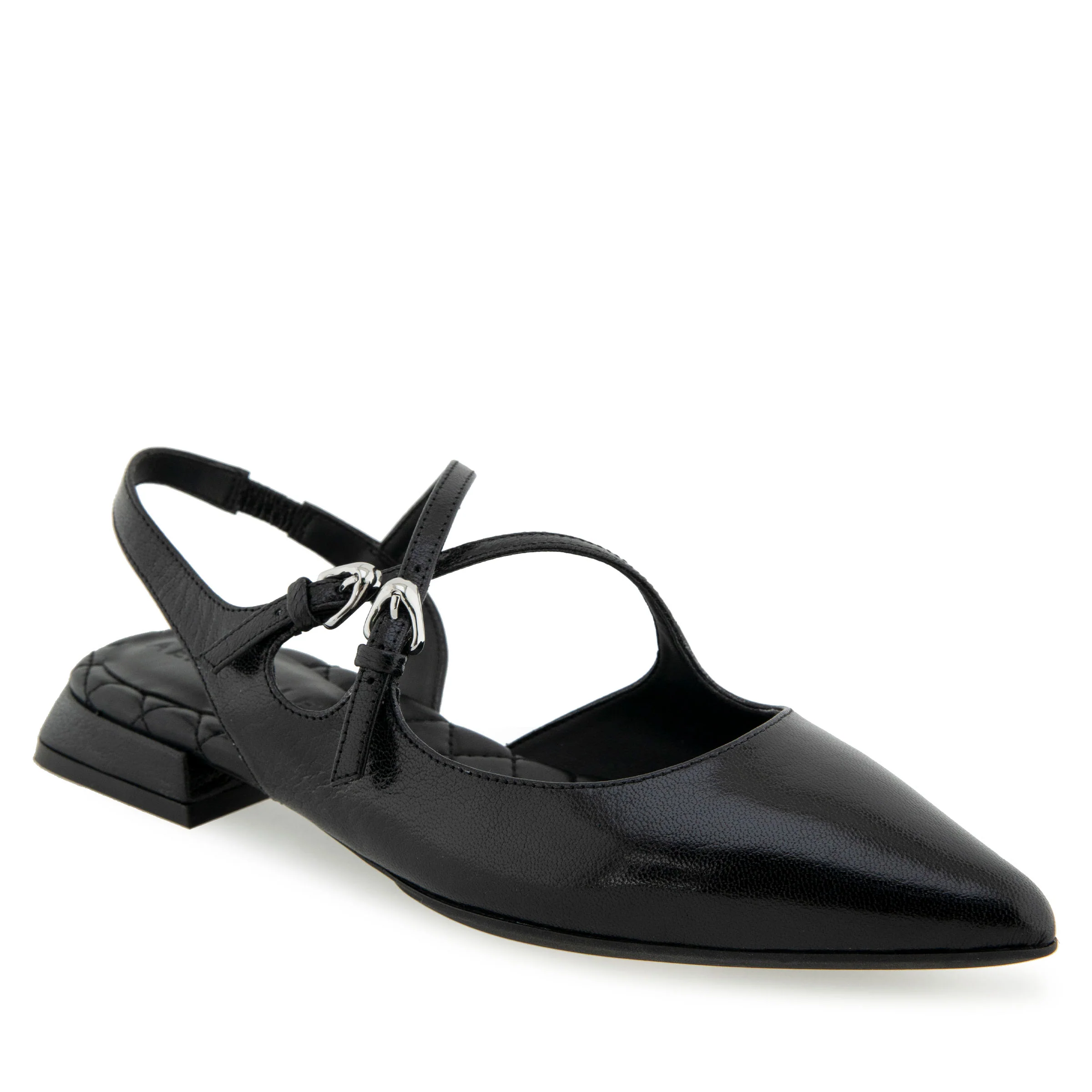 Napoli Dress Flat | Black Shiny Leather