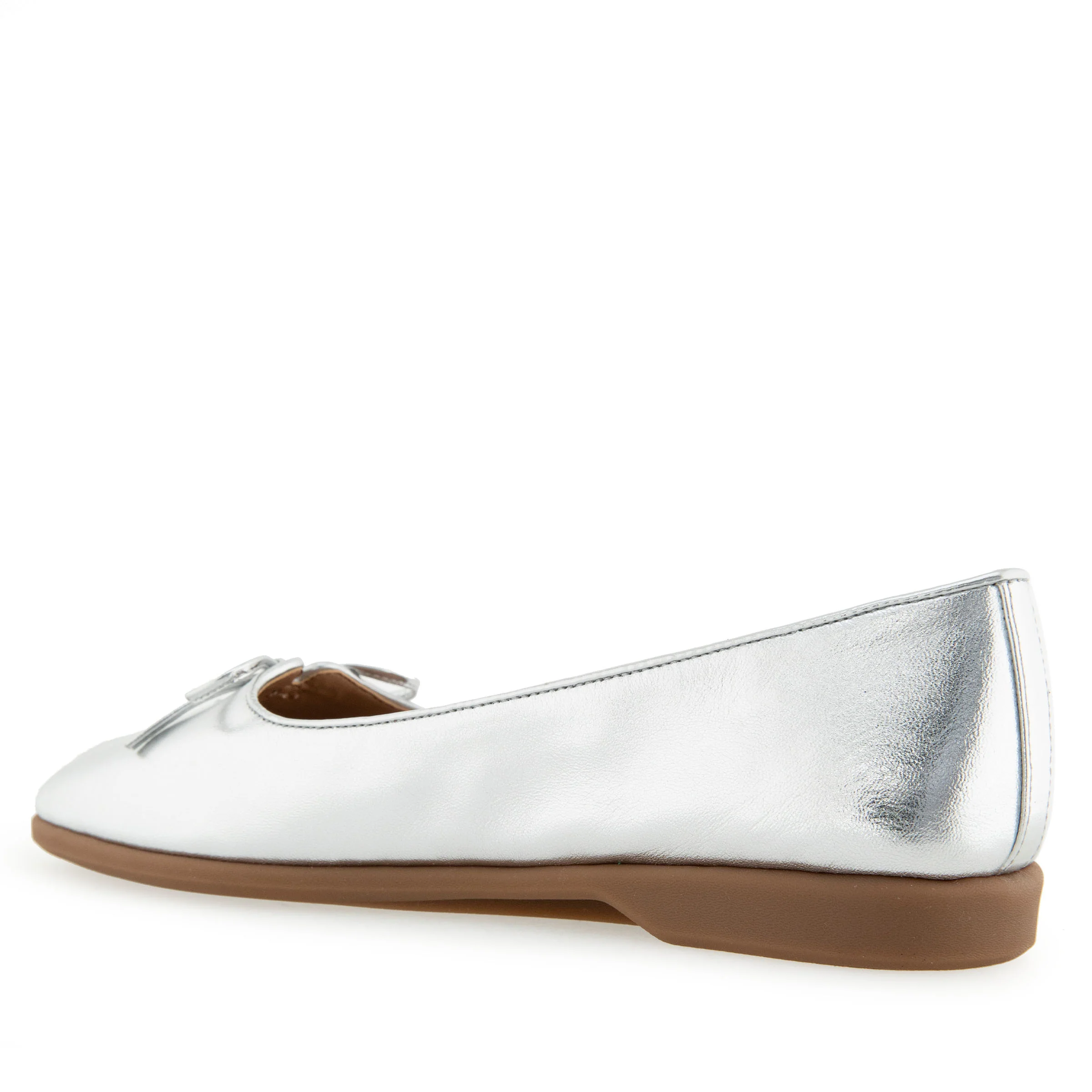 Novia Dress Flat | Silver Metallic Leather - Image 2