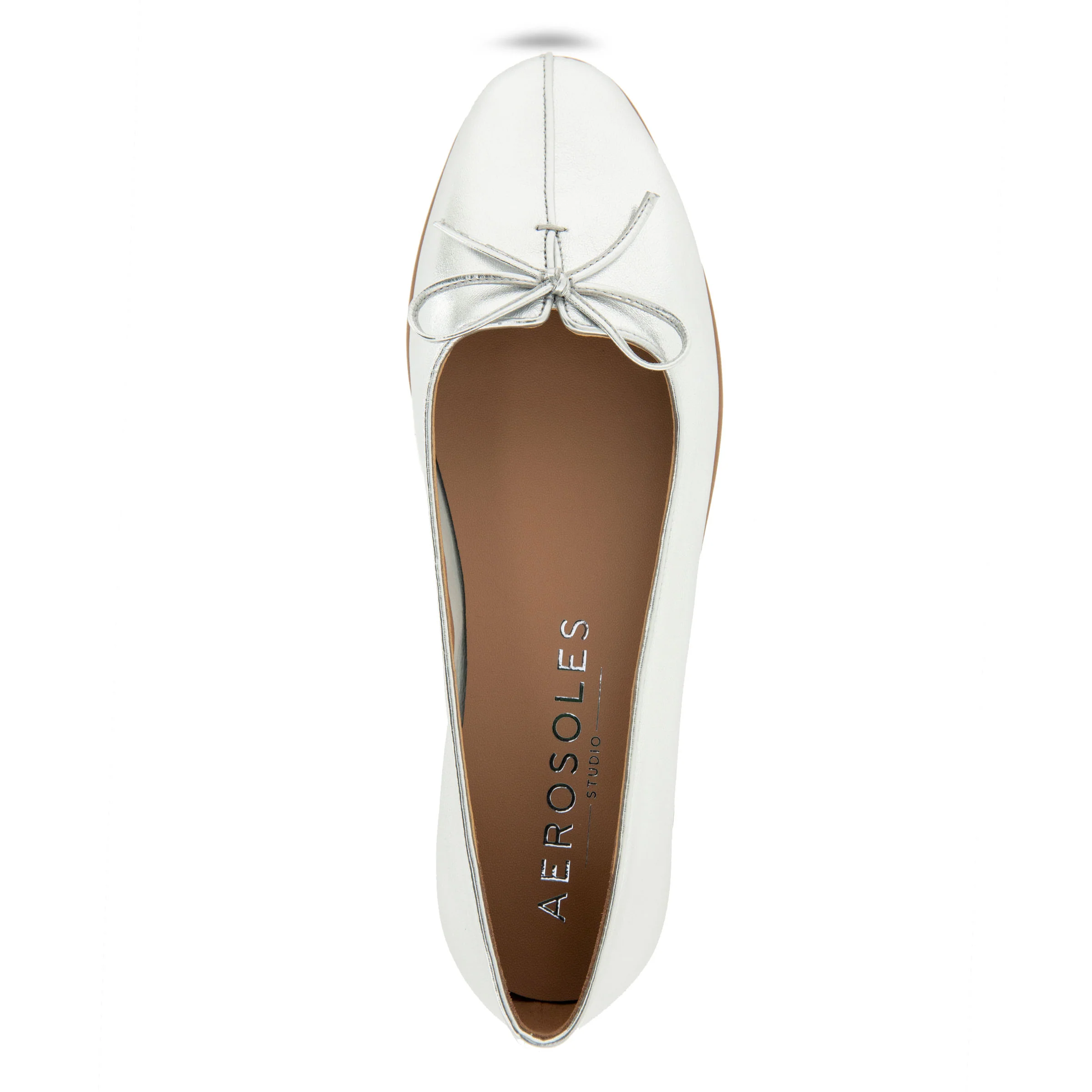 Novia Dress Flat | Silver Metallic Leather - Image 3