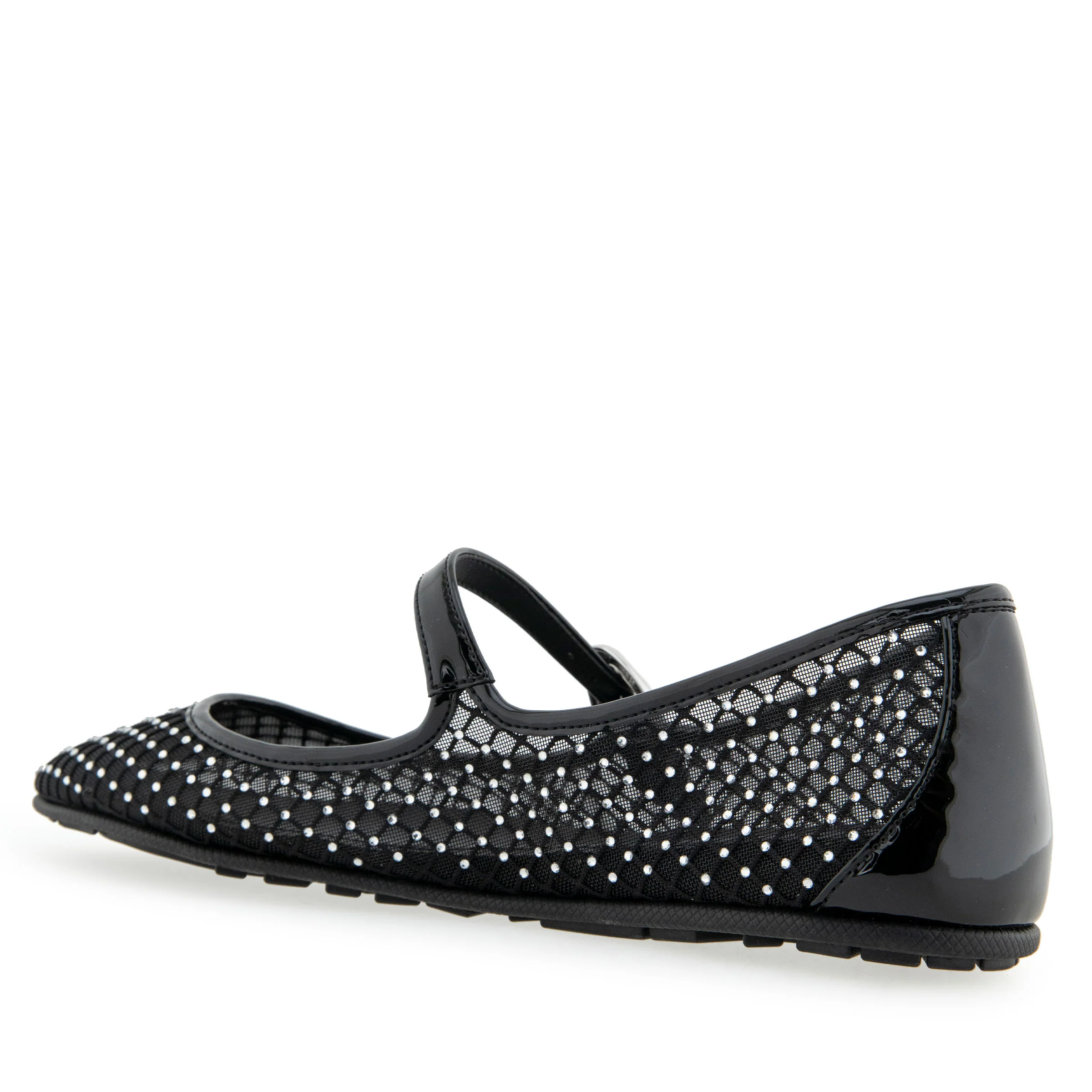 Peggy Casual Flat | Crystal/Black Mesh Fabric - Image 2