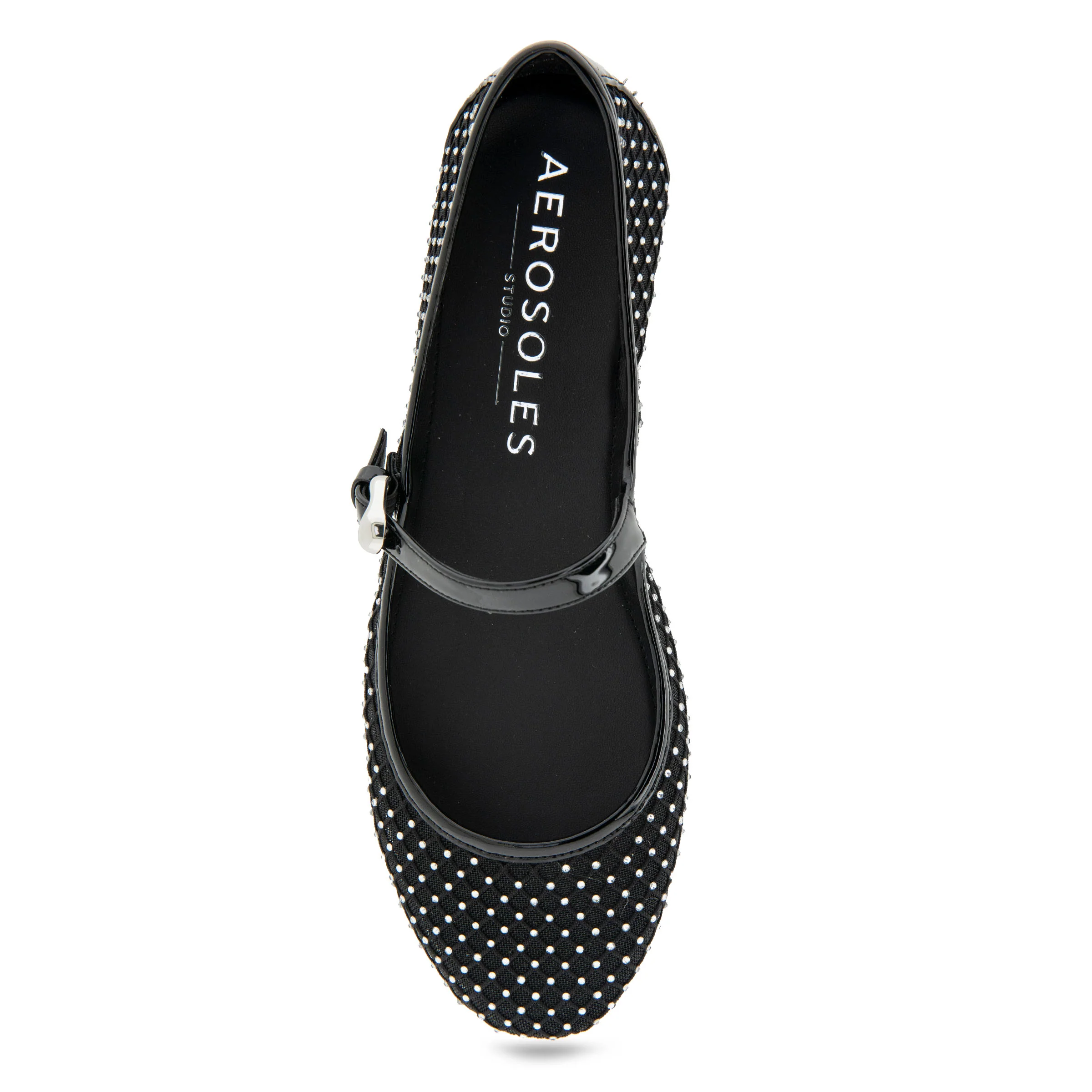 Peggy Casual Flat | Crystal/Black Mesh Fabric - Image 3