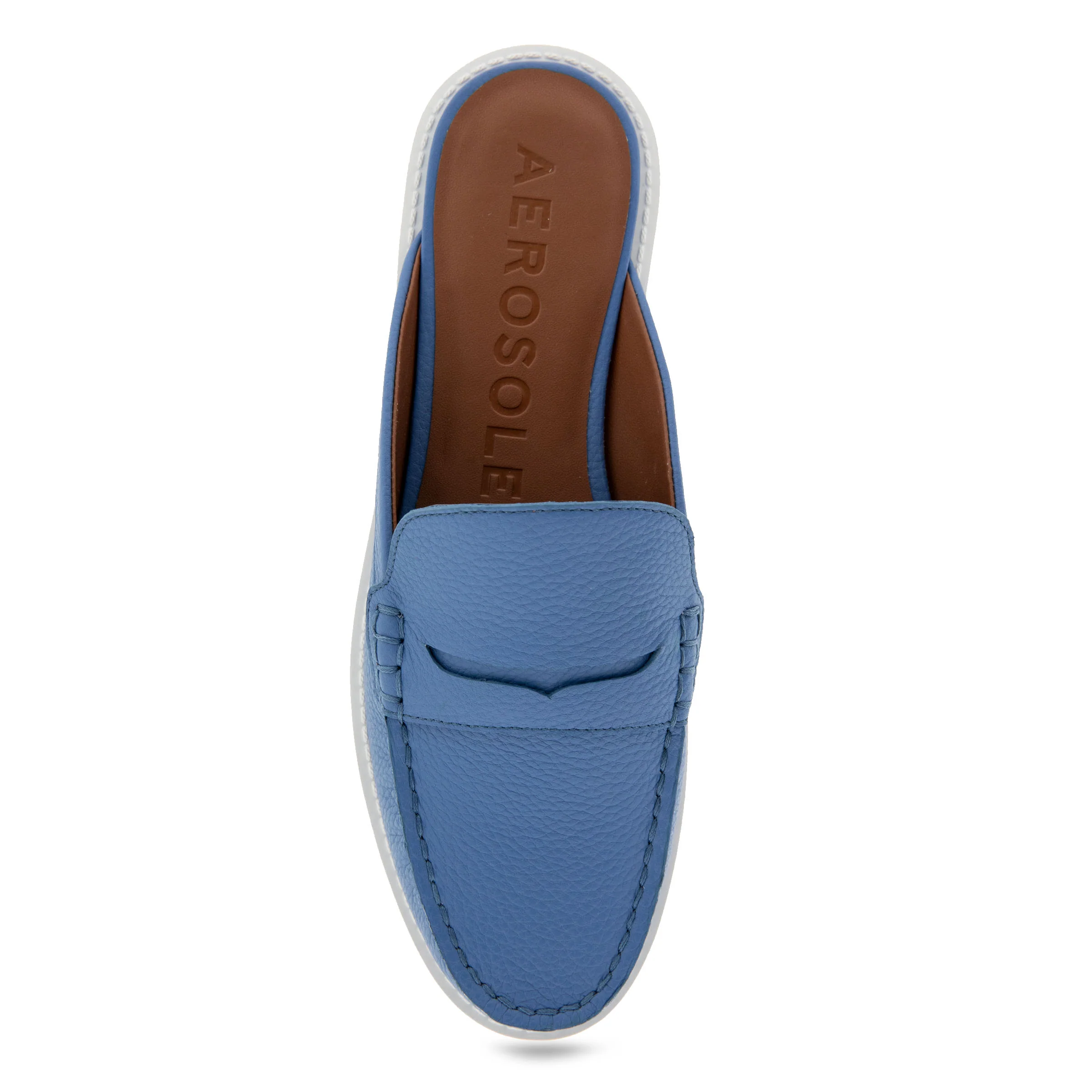 Salome Tailored Mule | Blue Jean Pebbled Leather - Image 3