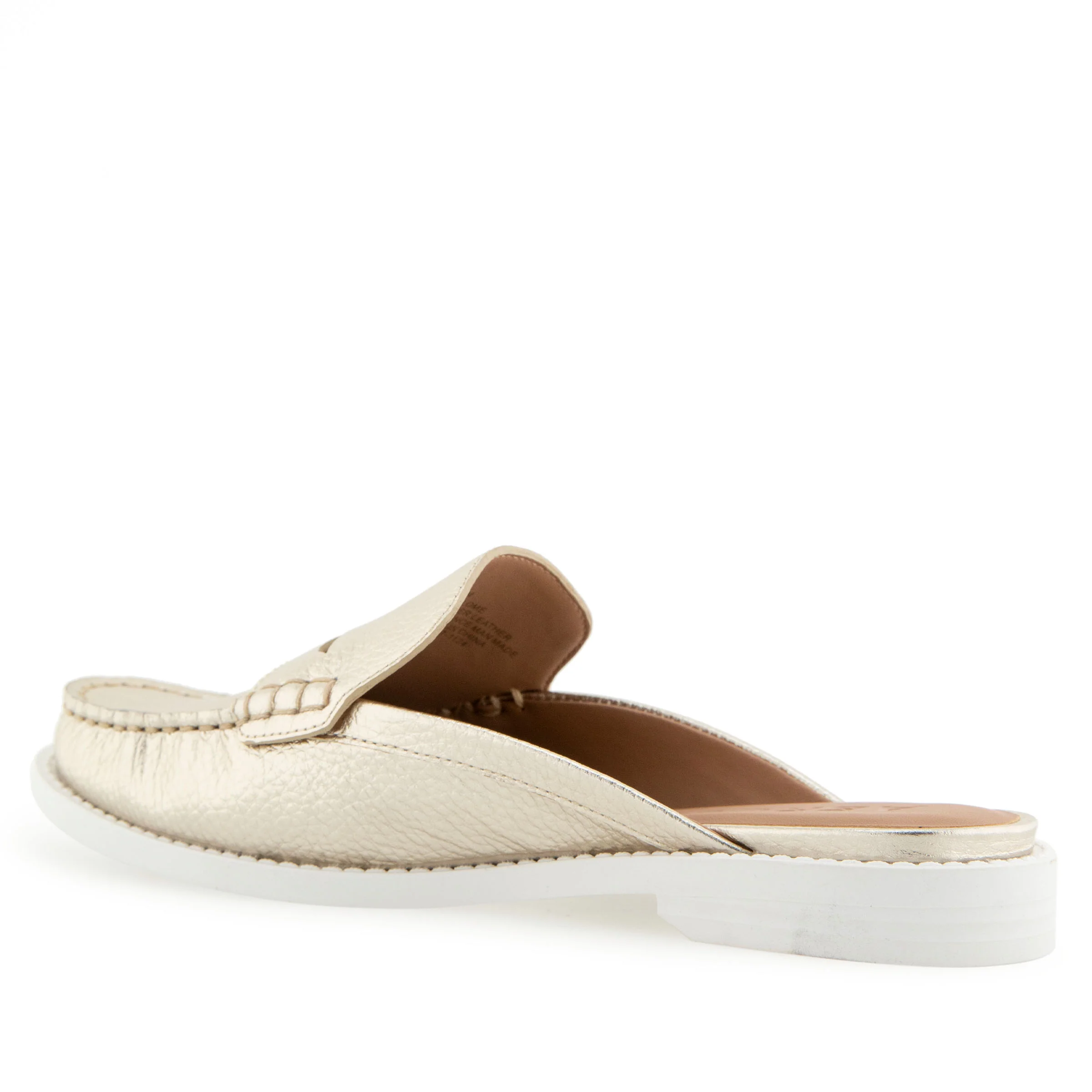 Salome Tailored Mule | Gold Metallic Pebbled Leather - Image 2